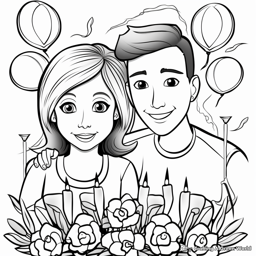 anniversary coloring pages printables