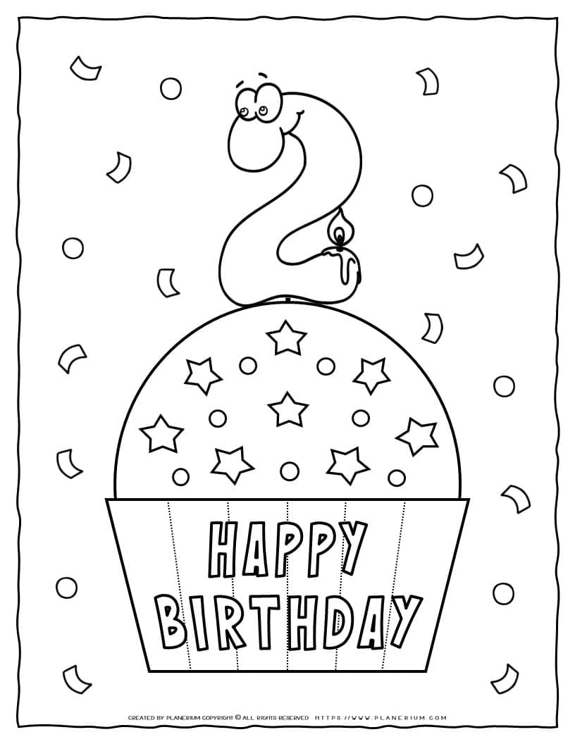 printable 2nd birthday coloring pages