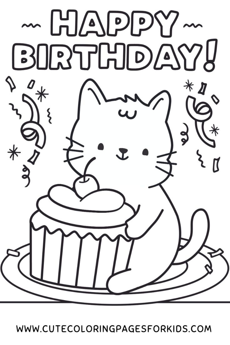 happy birthday coloring printable