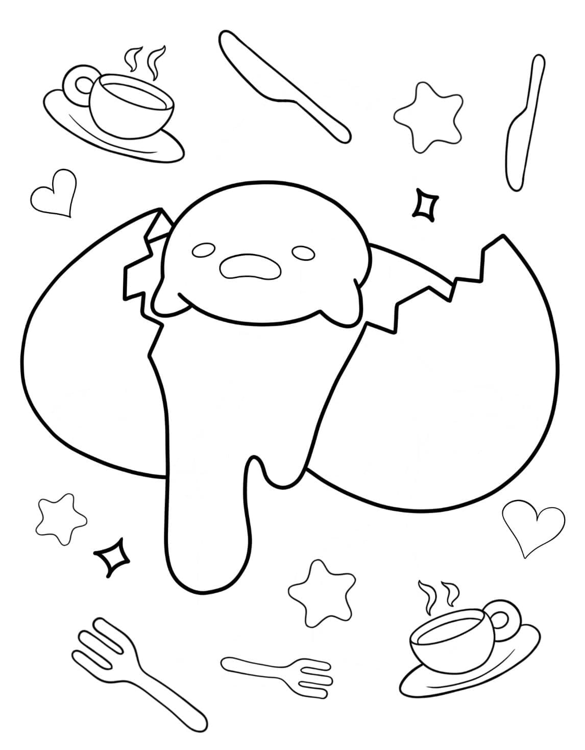 Happy Gudetama Coloring Page Download Print Or Color Online For Free