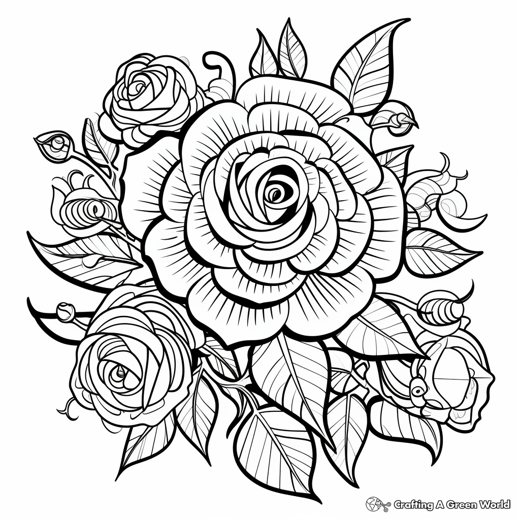 Hard Coloring Pages Of Flowers Free Printable 