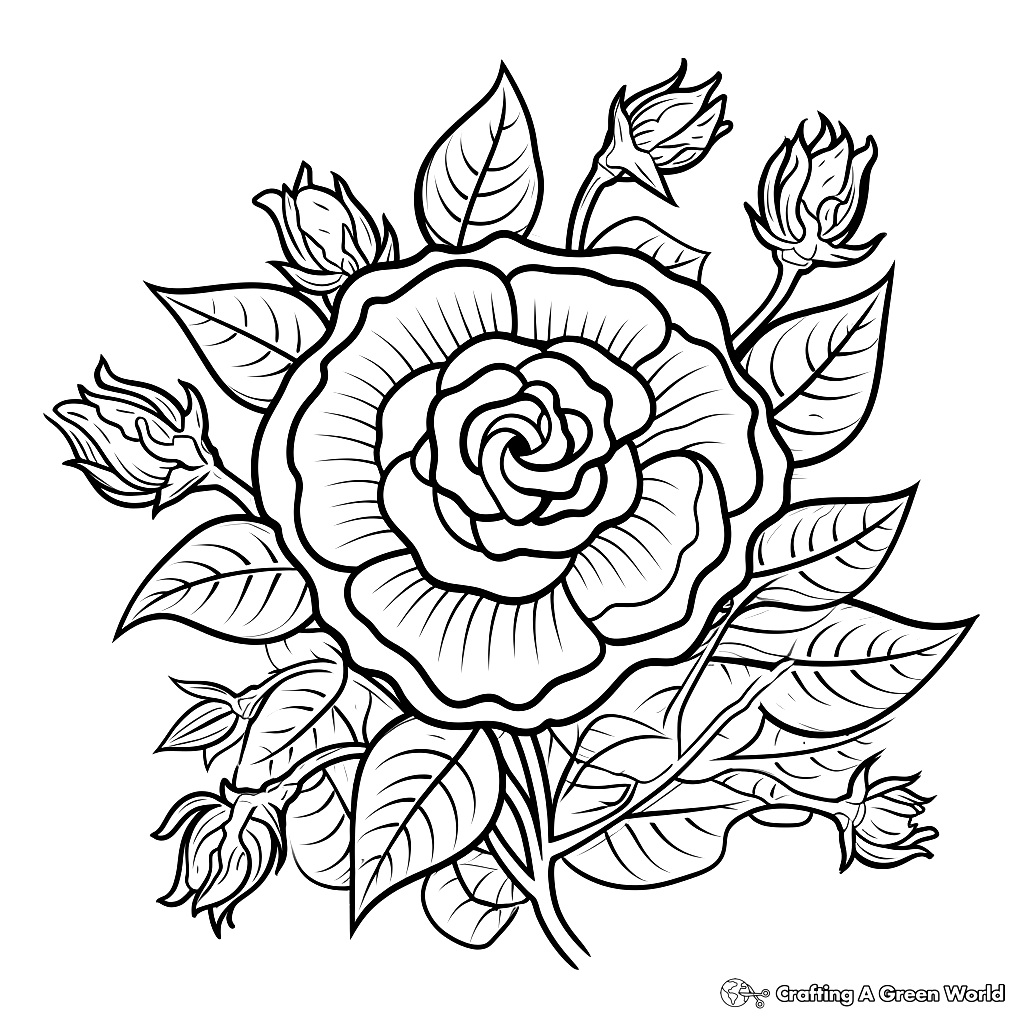 Hard Coloring Pages Of Flowers Free Printable 