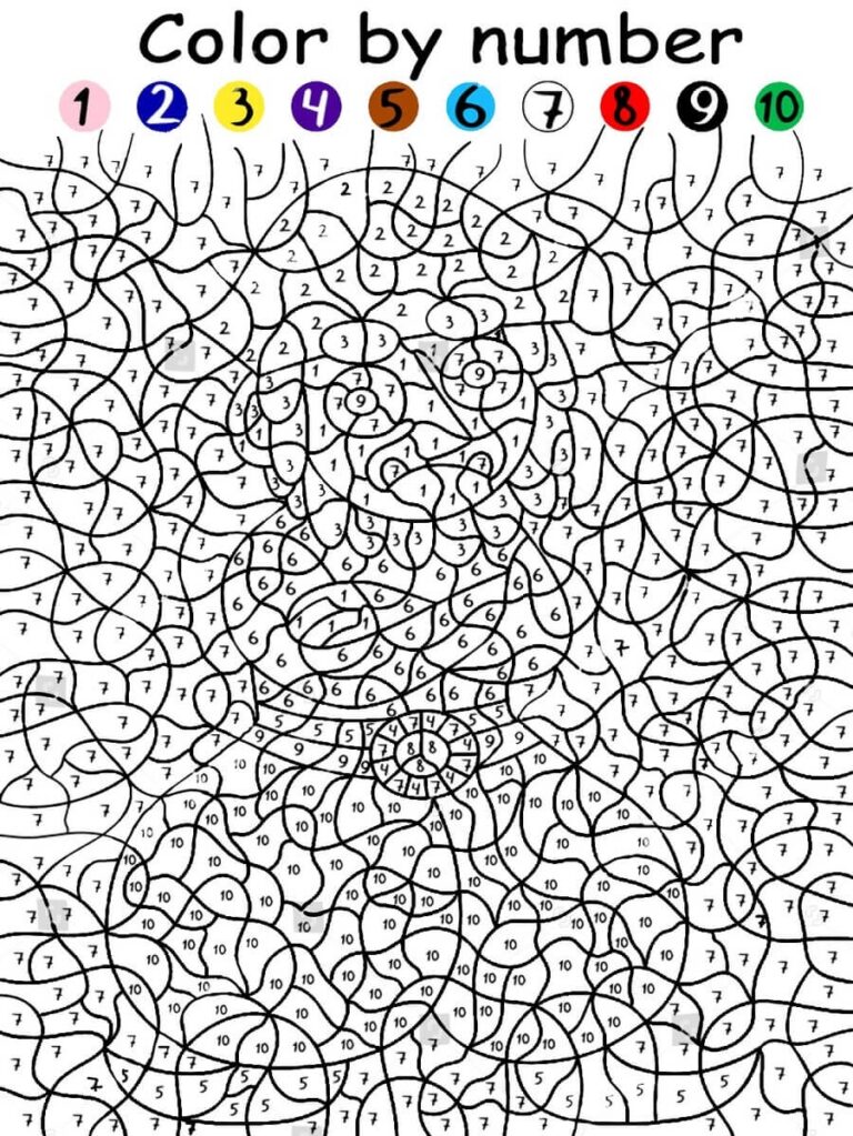 Hard Difficult Color By Number ColoringbyNumber Com Worksheets Library