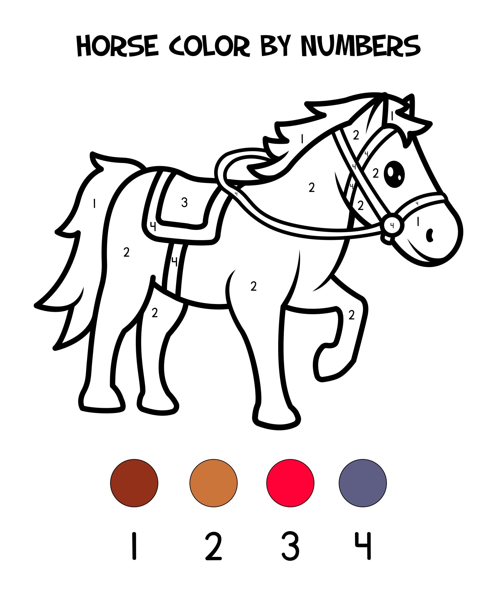 Horses Paint By Number 10 Free PDF Printables Printablee