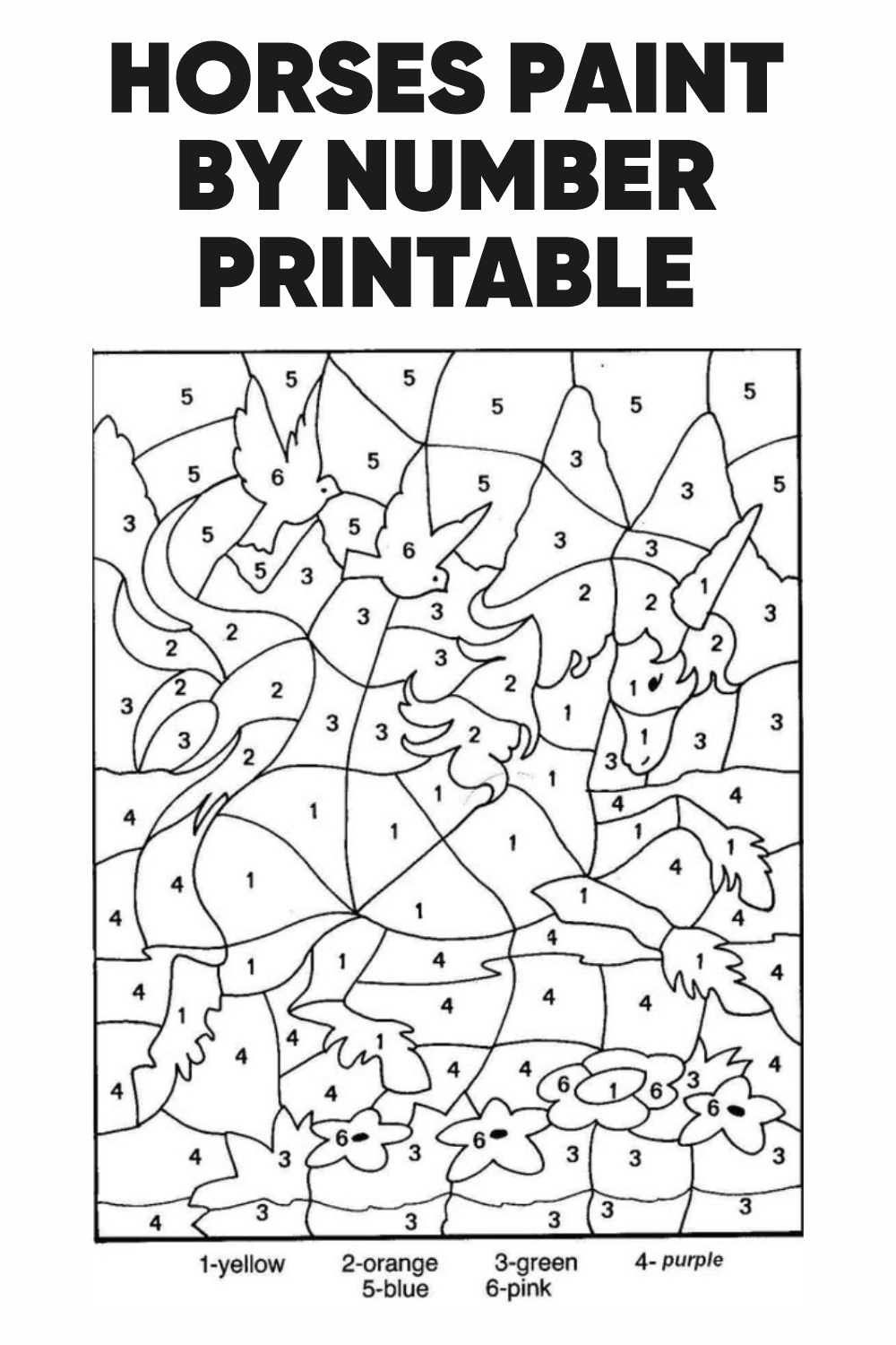 Horses Paint By Number 10 Free PDF Printables Printablee