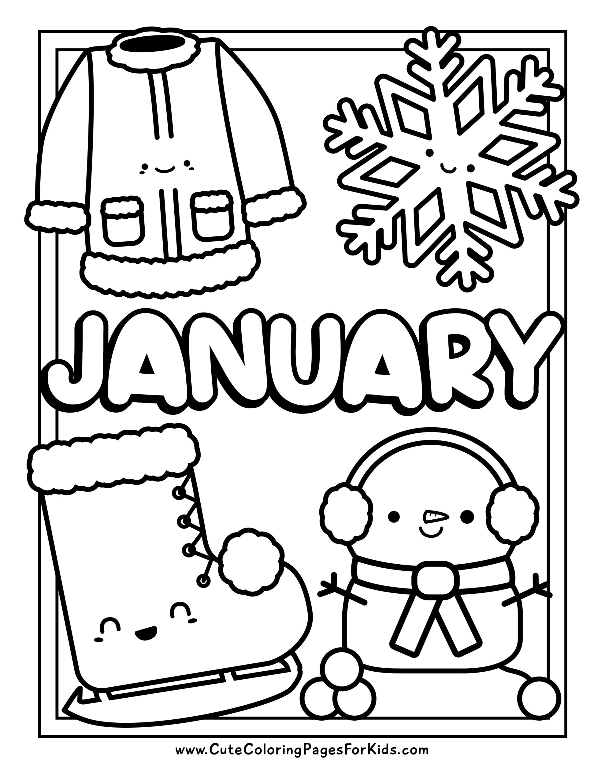 January Coloring Pages Cute Coloring Pages For Kids