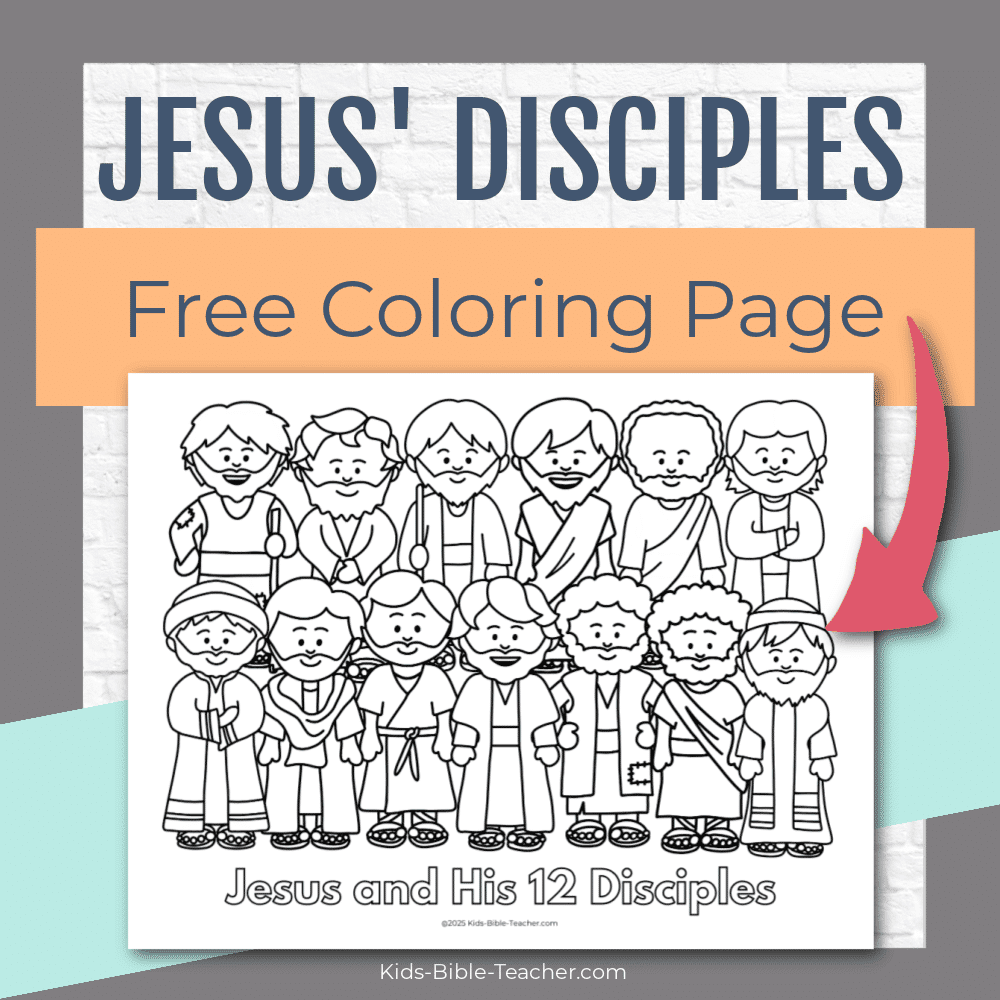 Jesus Disciples Coloring Page Free Printable Kids Bible Teacher