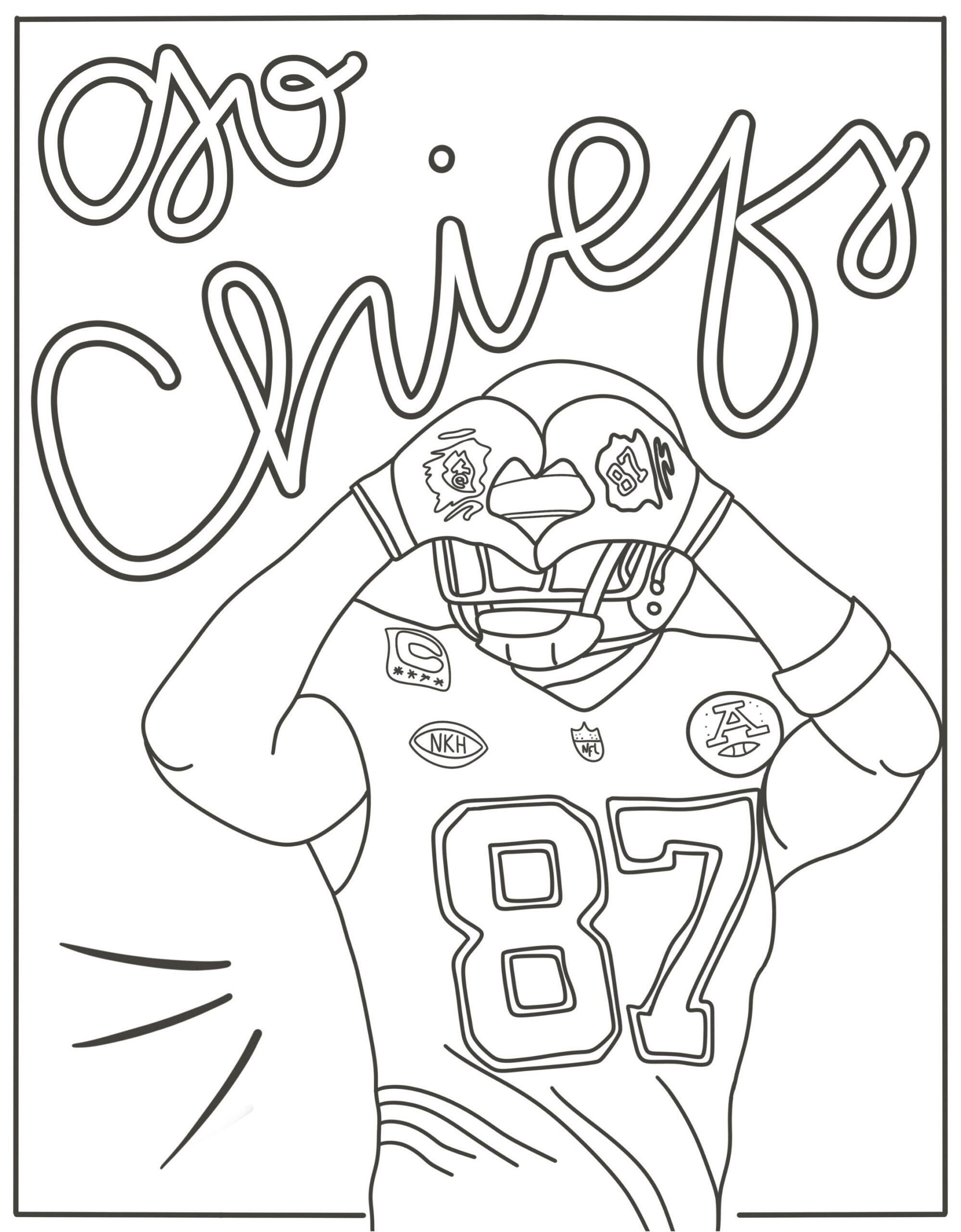 Kelce Coloring Pages Etsy