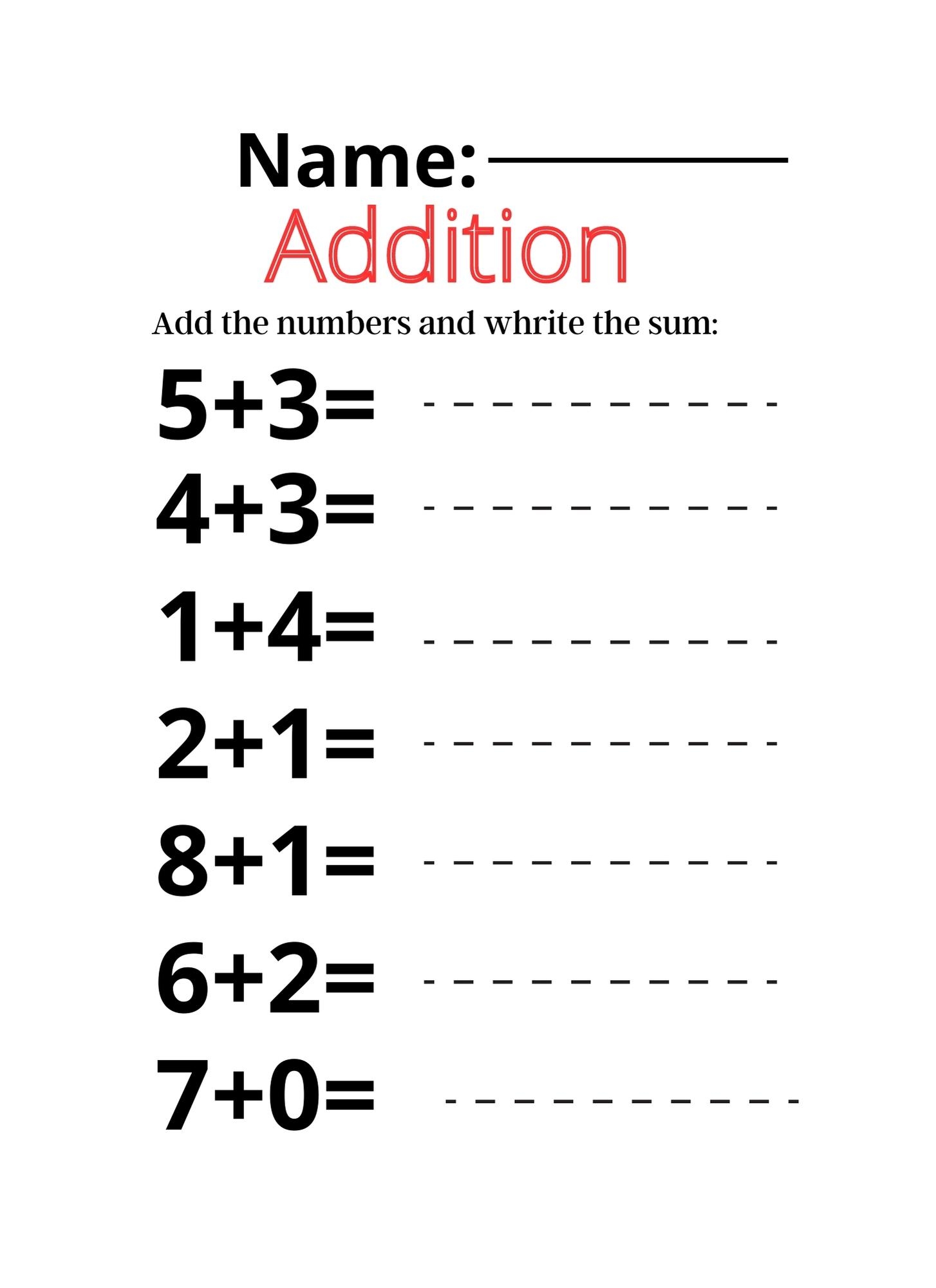 kindergarten math worksheets