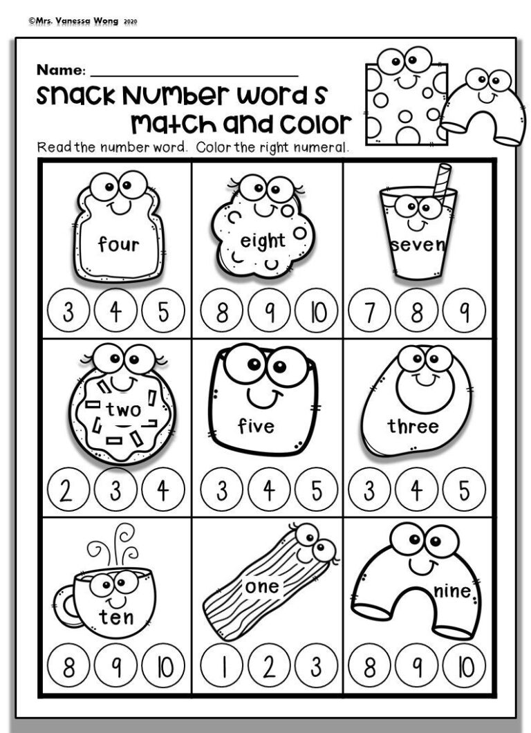 Kindergarten Math Worksheets Numbers 1 10 Number Words Preschool Homeschooling Worksheets Number Worksheets Math Worksheets Preschool Etsy