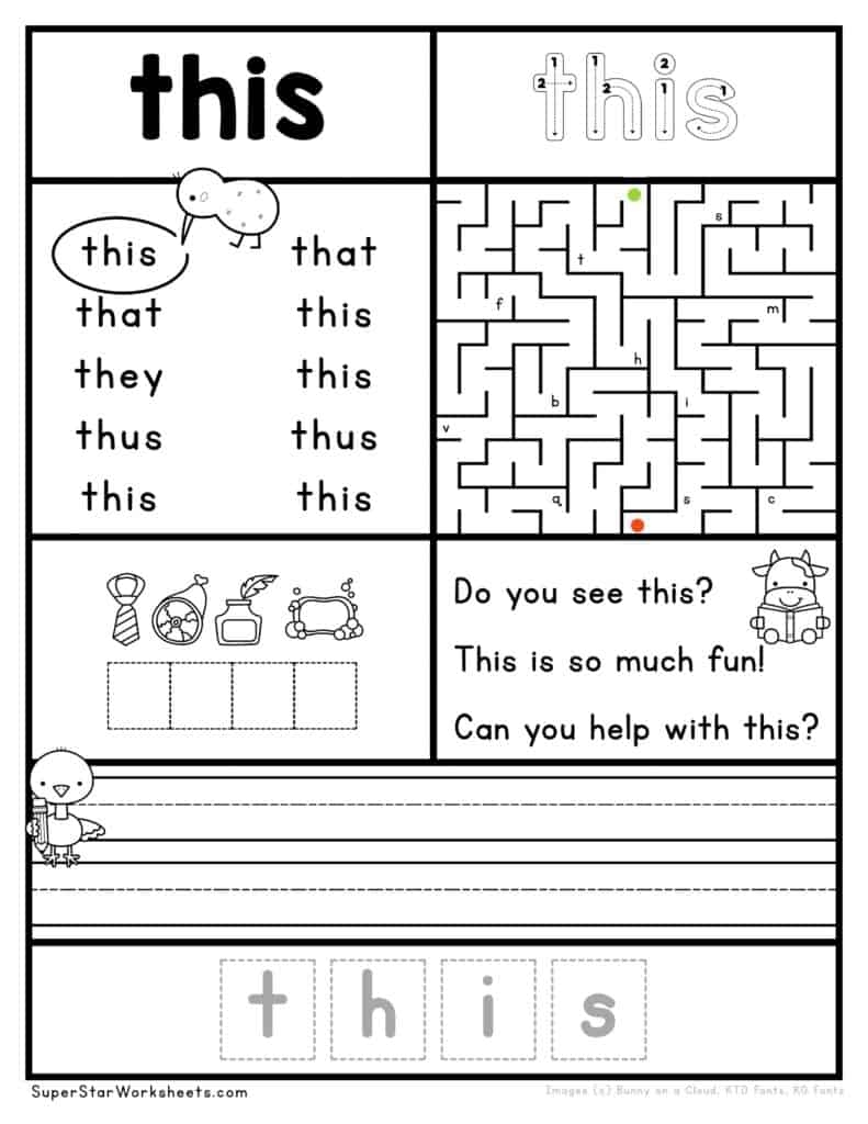 Kindergarten Worksheets Superstar Worksheets