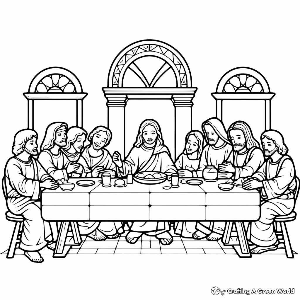 Last Supper Coloring Pages Free Printable 