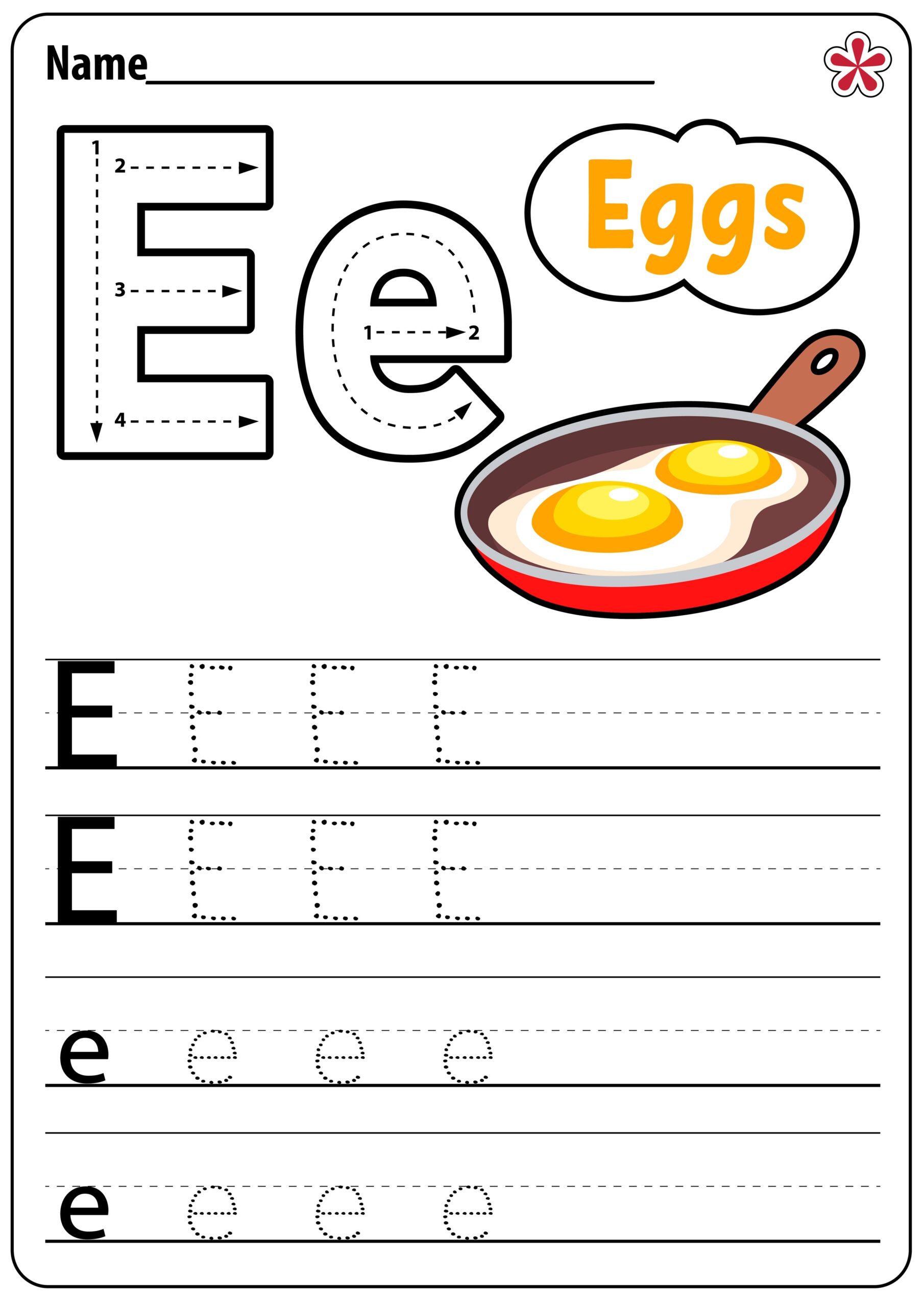 letter e worksheets