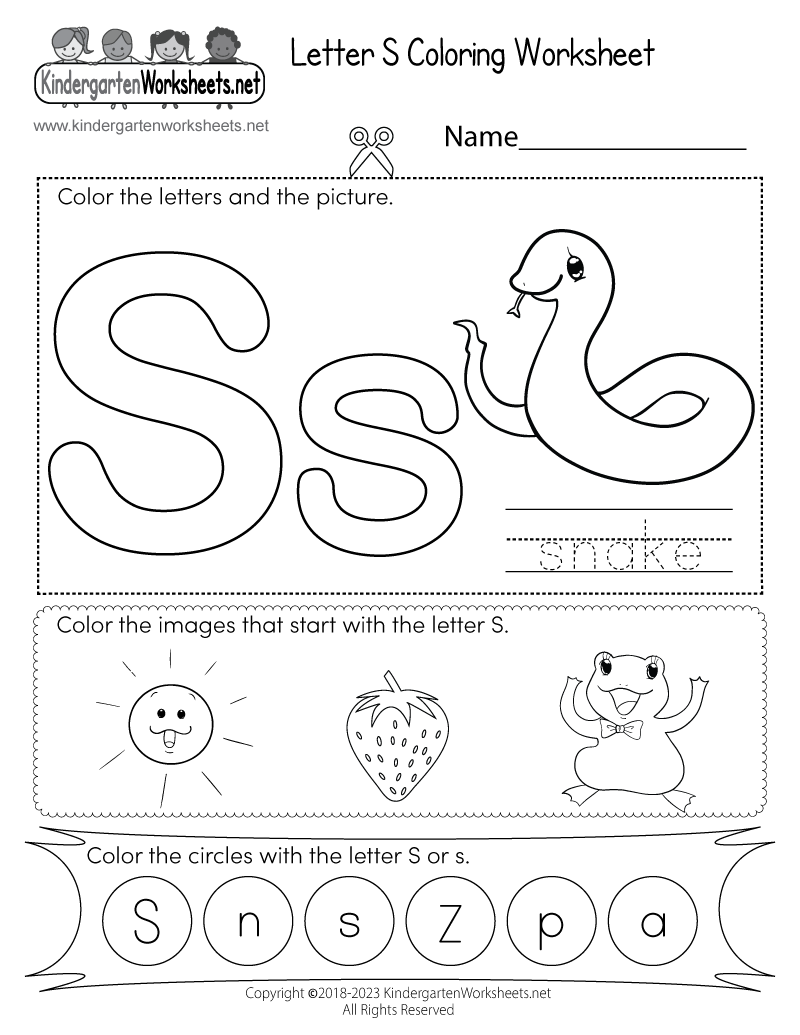 Letter S Coloring Worksheet Free Printable Digital PDF Letter S Coloring Worksheet Free Printable Digital PDF