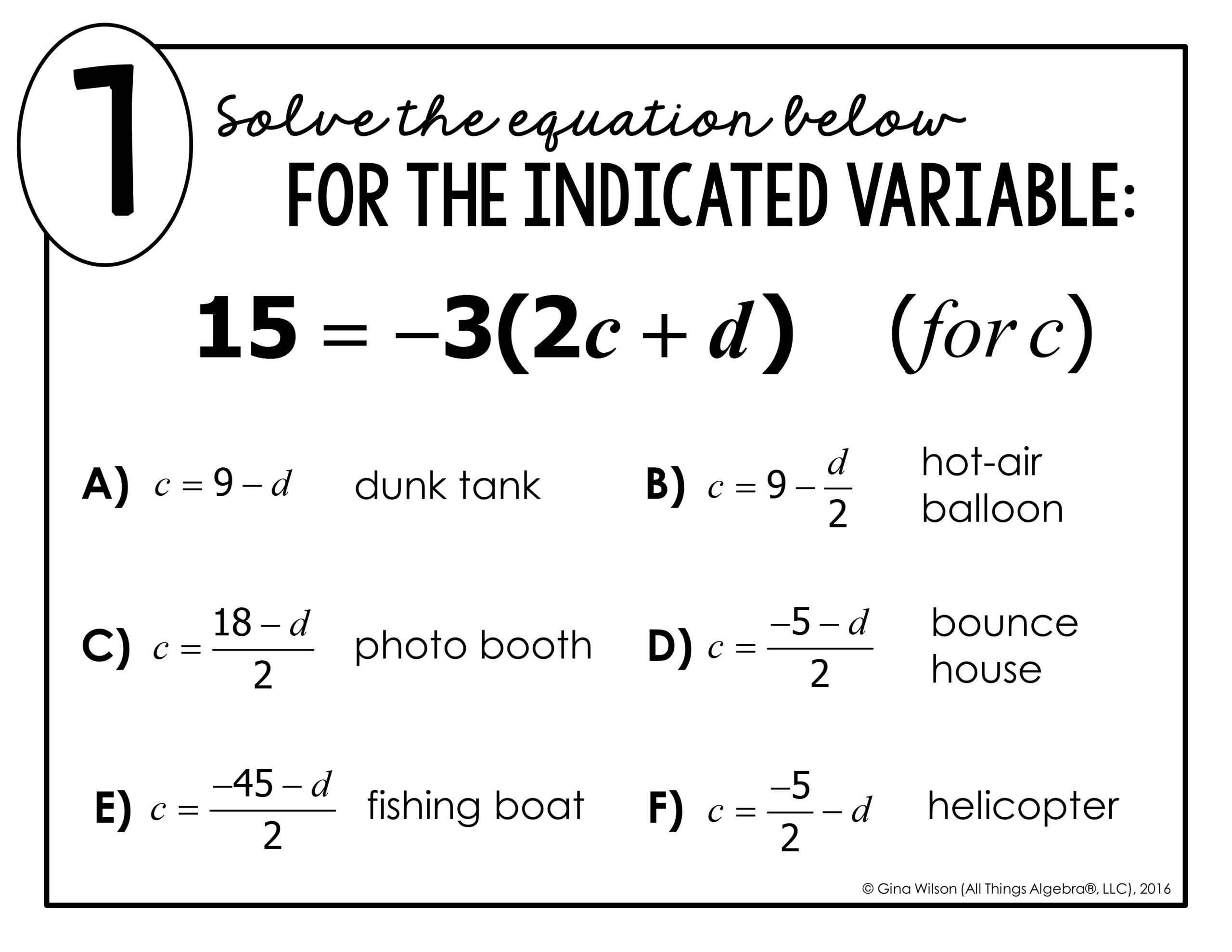 literal equations worksheet