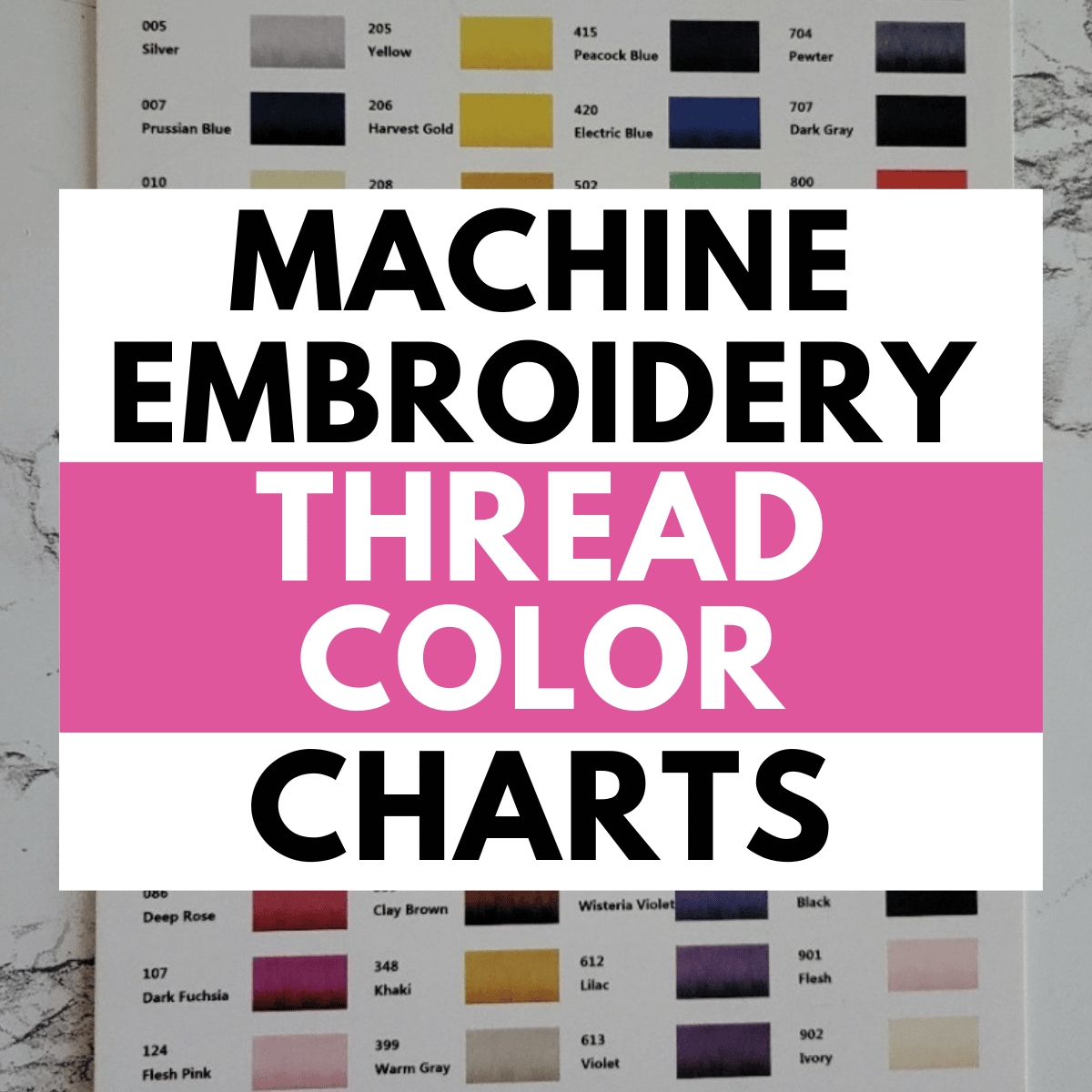 Machine Embroidery Thread Color Charts Master List 