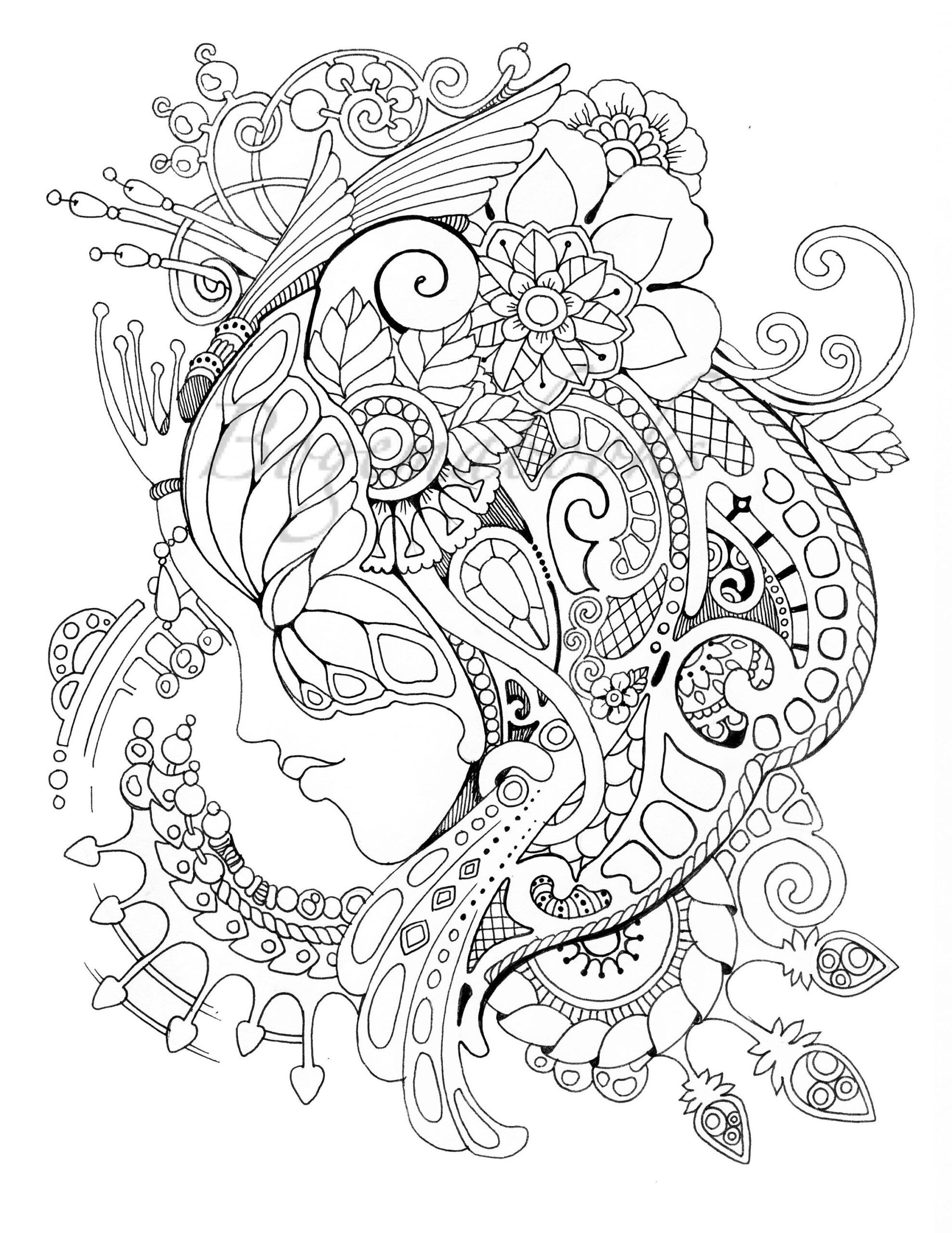 Magic Mask Adult Coloring Book coloring Pages PDF Coloring Pages Printable For Stress Relieving For Relaxation Etsy