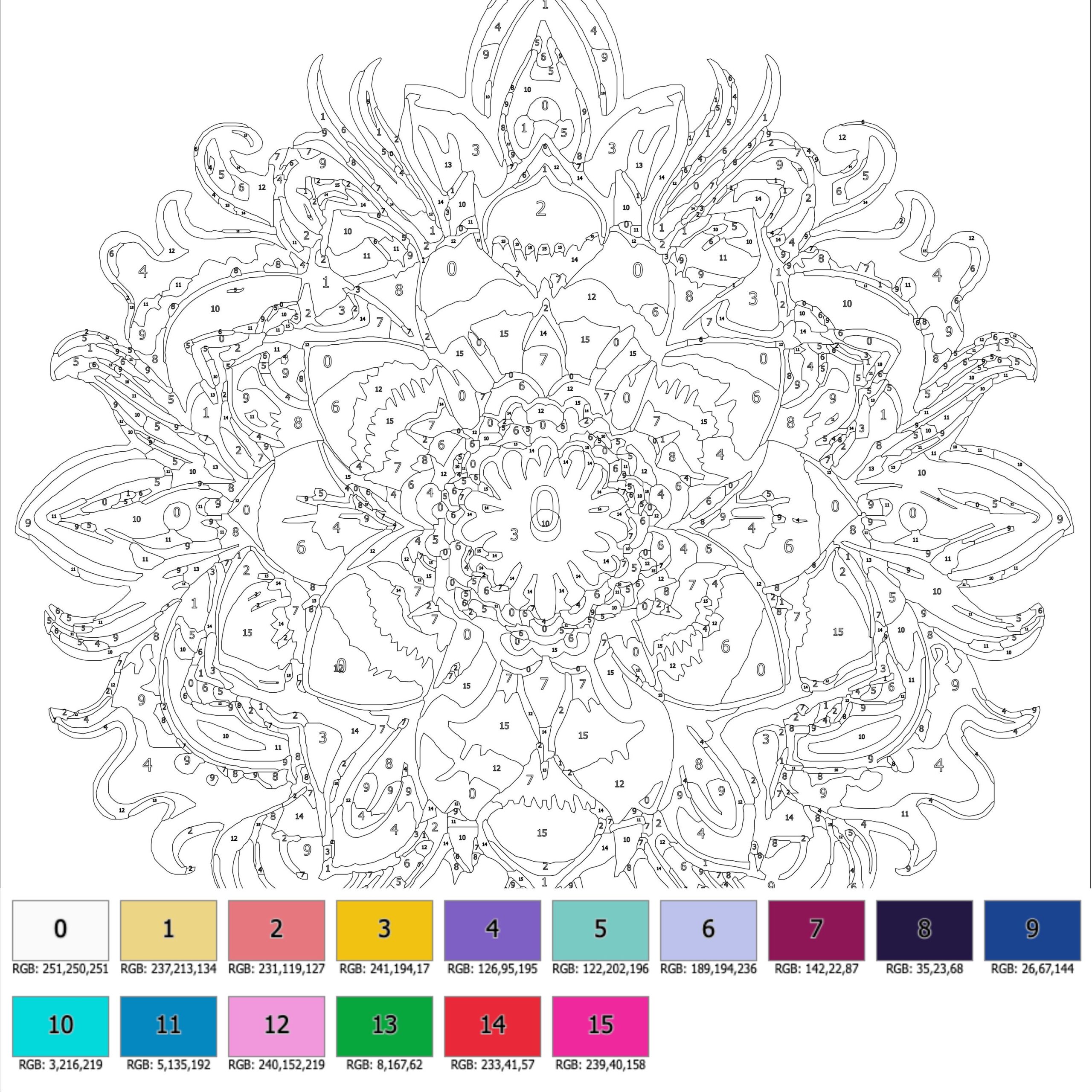 Mandala Flower Color By Number Intricate Adult Coloring Page digital Download Etsy Mandala Flower Color By Number Intricate Adult Coloring Page digital Download Etsy
