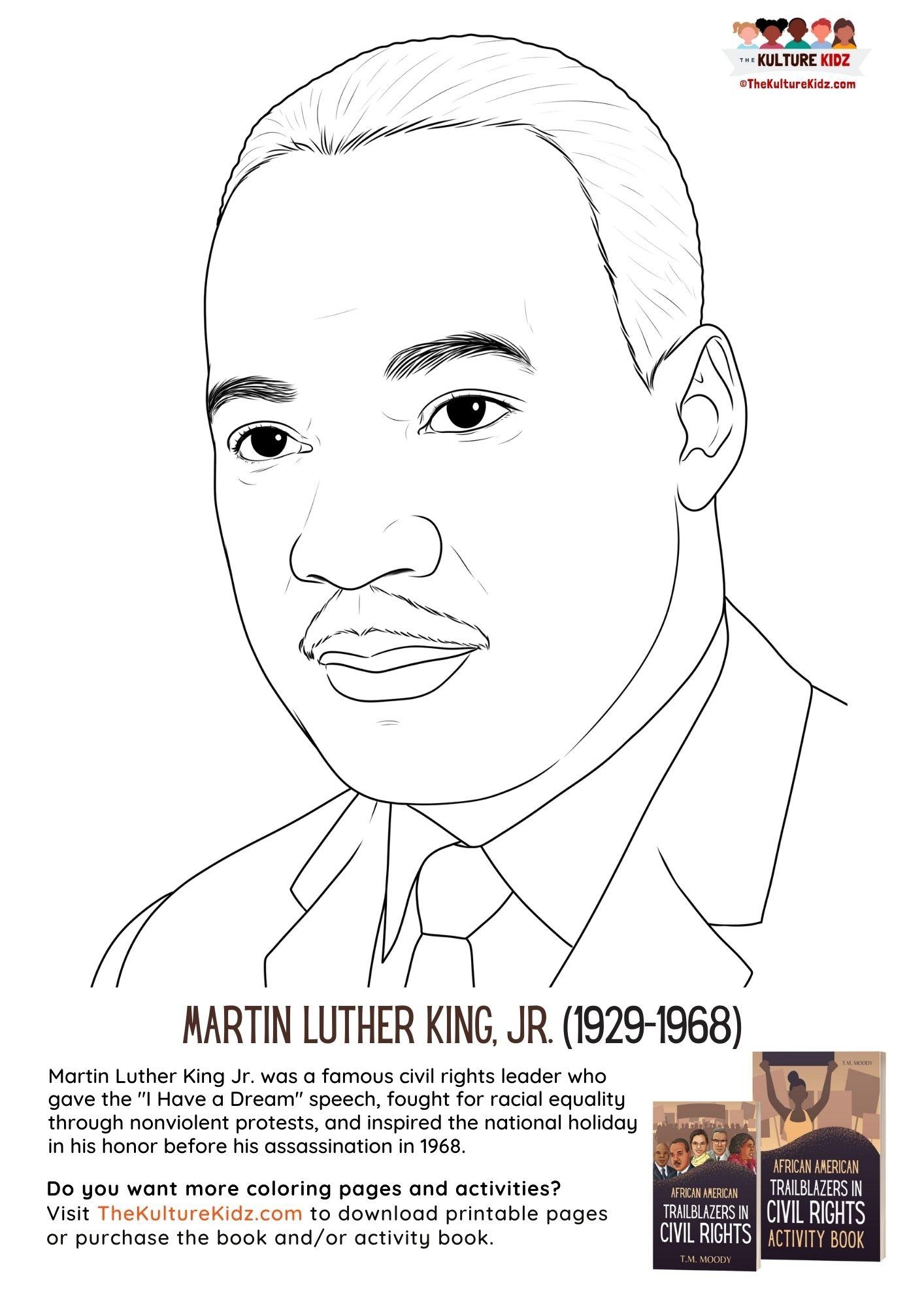 martin luther king jr coloring pages printable
