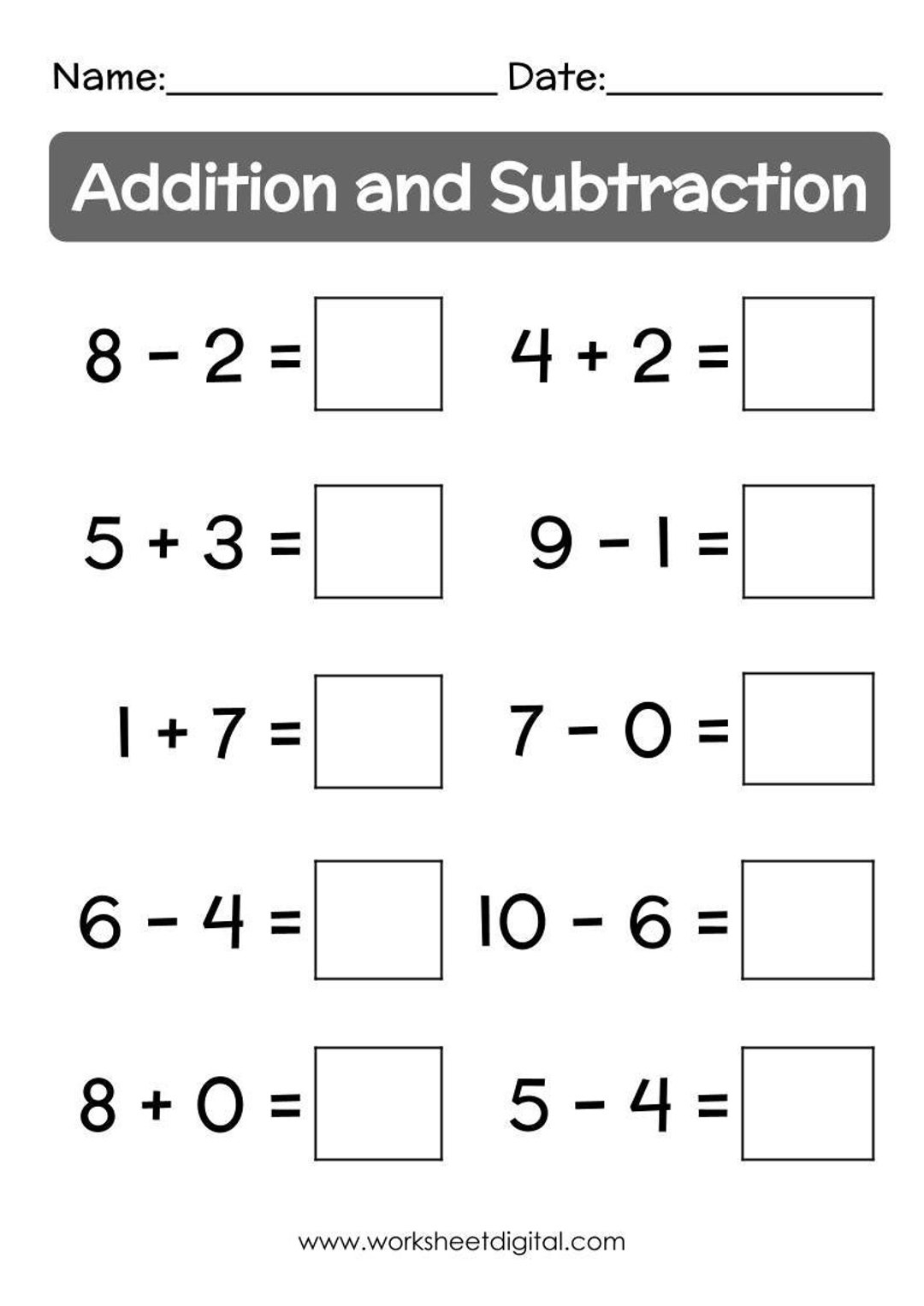 Math Worksheets Addition Subtraction Alternating 5 20 Per Page Worksheets Library