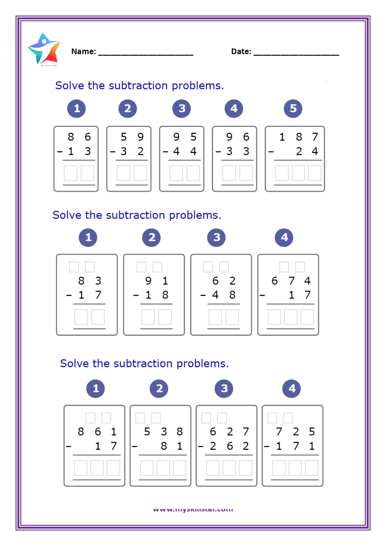 math worksheets grade 3