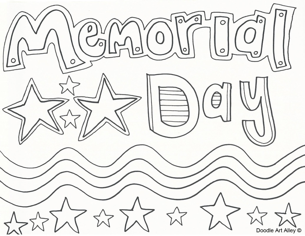 Memorial Day Coloring Pages DOODLE ART ALLEY