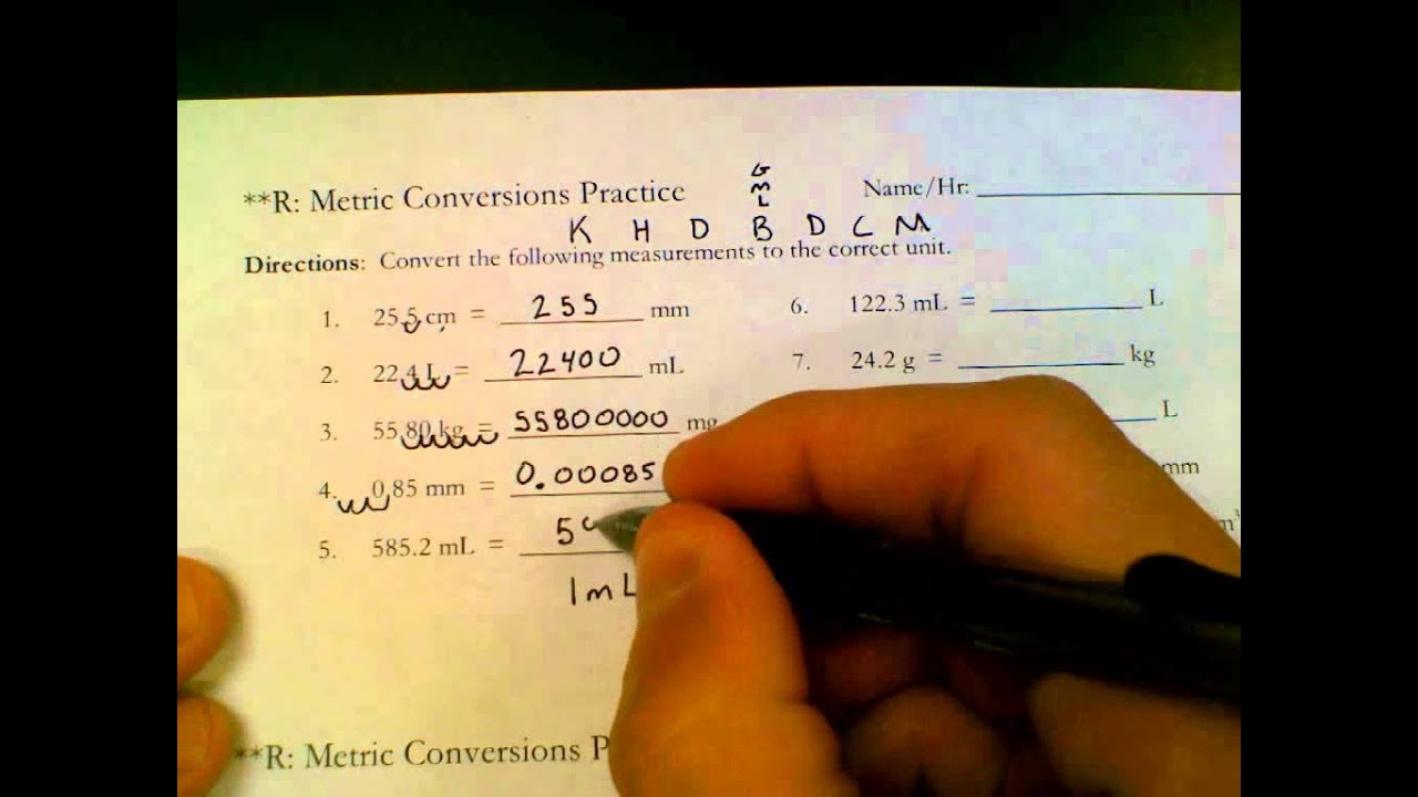 Metric Conversions Practice Answer Key YouTube Metric Conversions Practice Answer Key YouTube