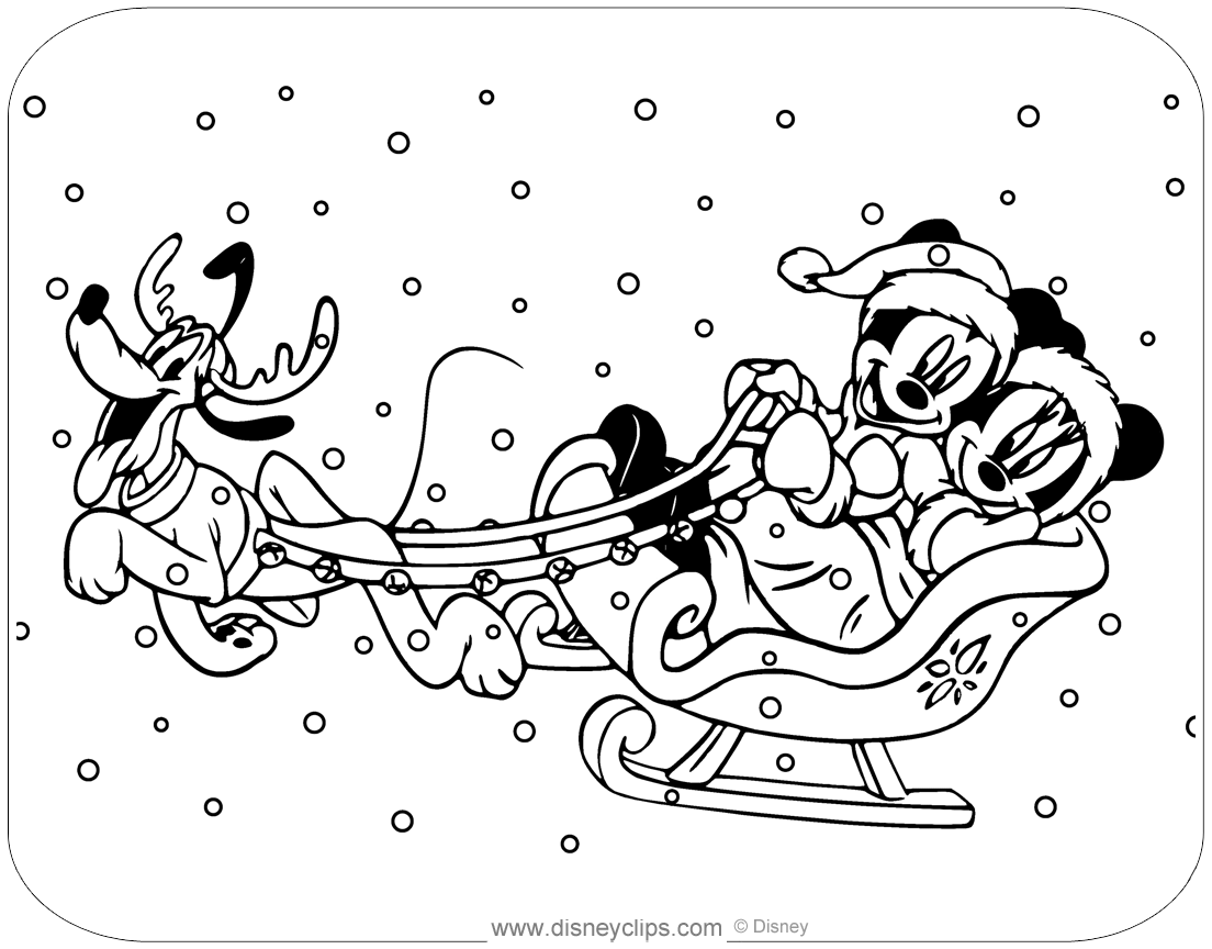 Mickey Mouse Friends Christmas Coloring Pages Disneyclips