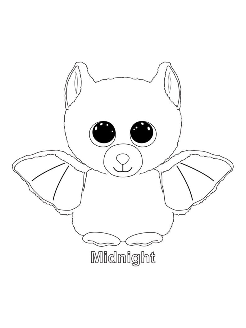 Midnight Bat Beanie Boo Coloring Page Download Print Or Color Online For Free