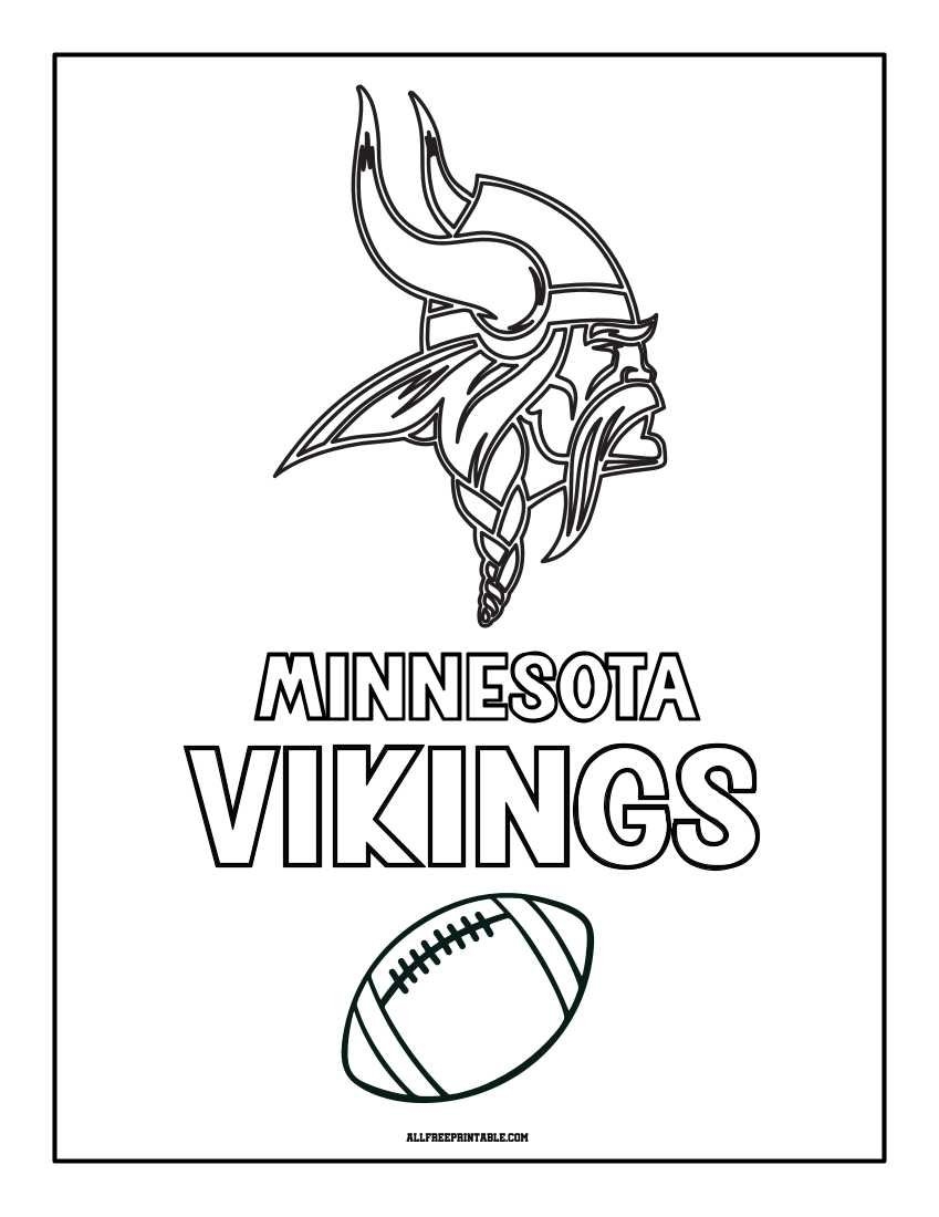 Minnesota Vikings Logo Coloring Page Free Printable