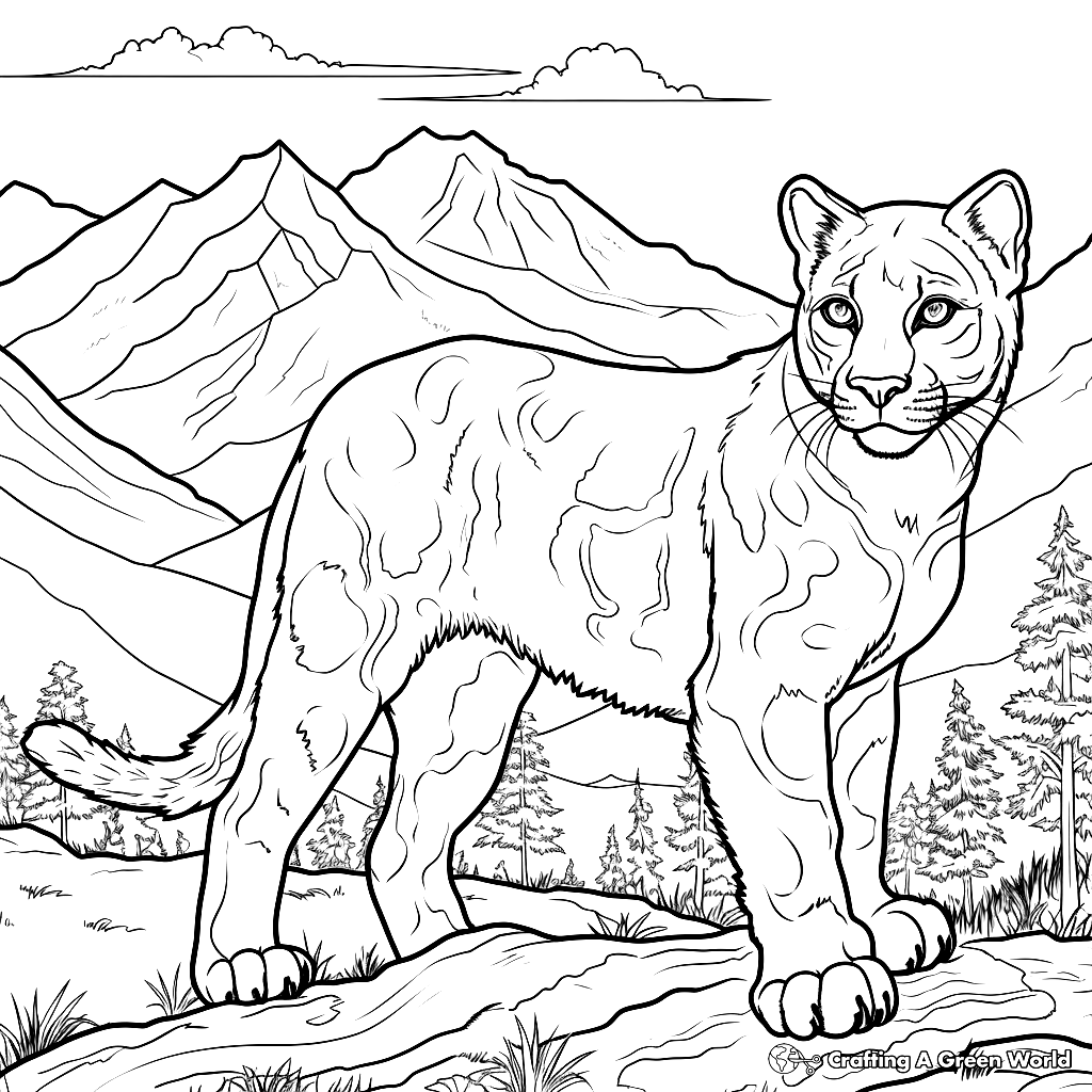 Mountain Lion Coloring Pages Free Printable 