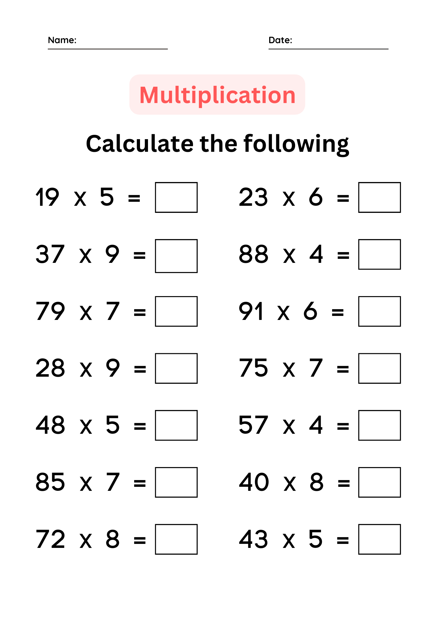 multiplication facts worksheets multiplication facts worksheets