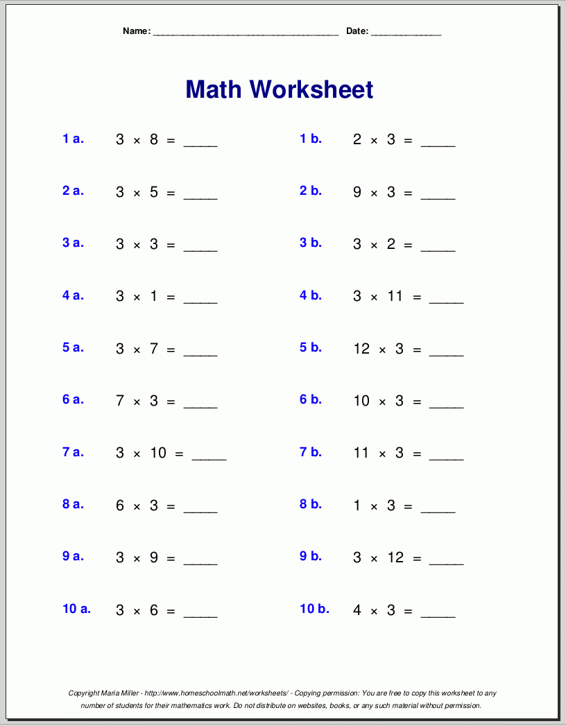 3rd math worksheets