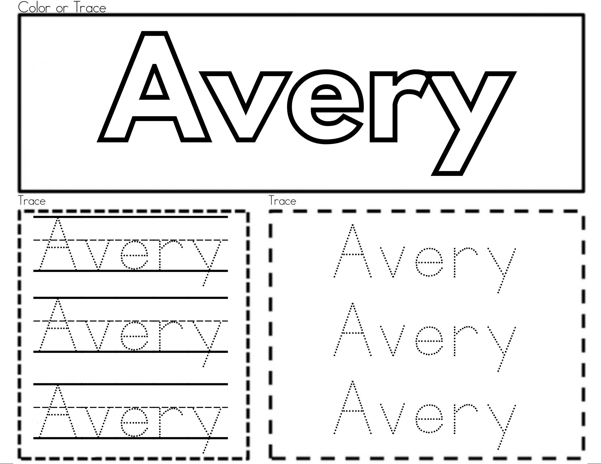 tracing name worksheets