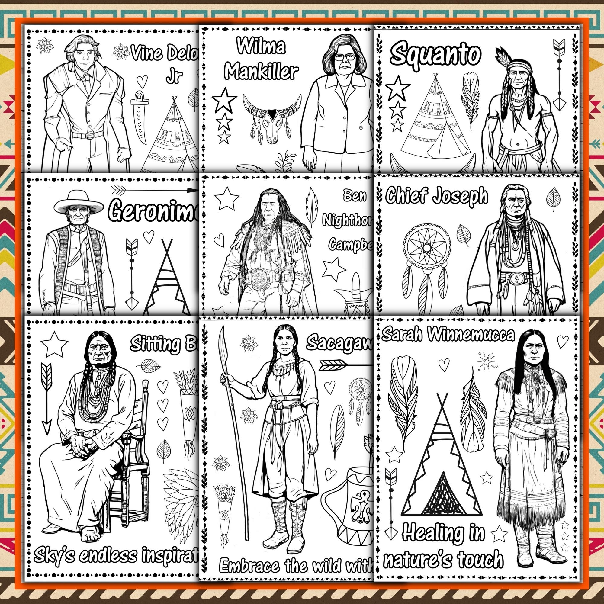 Native American Heritage Month Coloring Pages 12 Leaders Coloring Sheets K 2 Made By Teachers