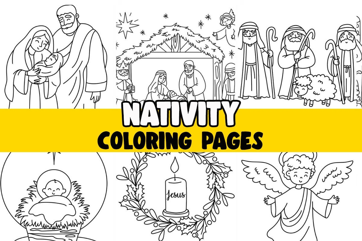 nativity story to color printable