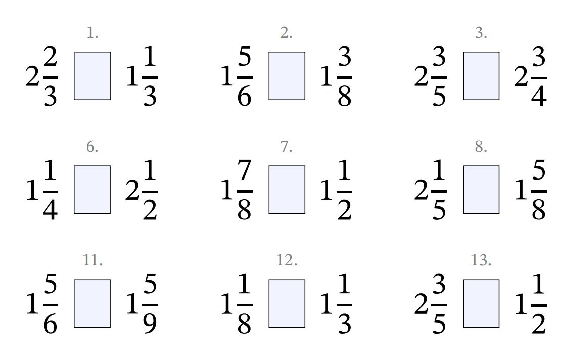 comparing fractions worksheet comparing fractions worksheet