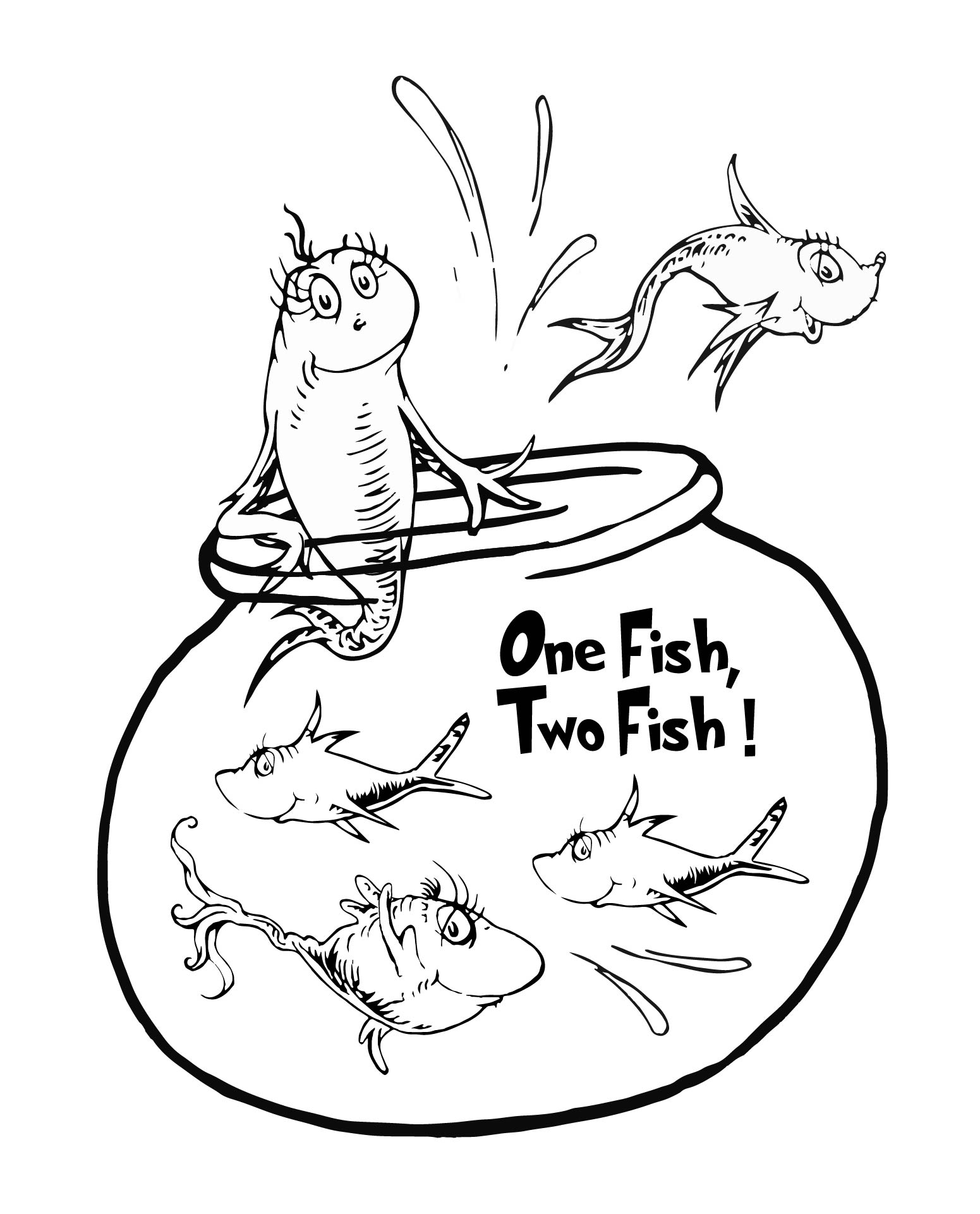 One Fish Two Fish Coloring Pages 10 Free PDF Printables Printablee