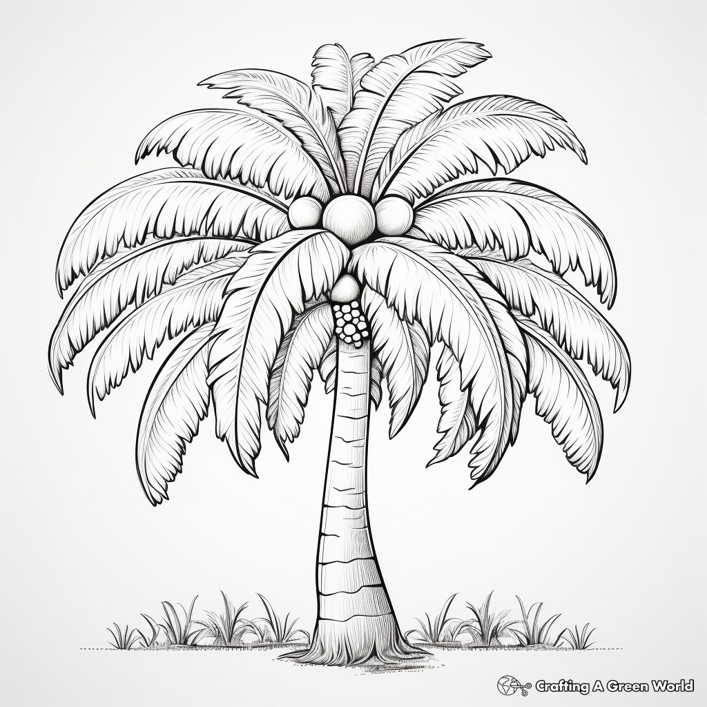 Palm Tree Coloring Pages Free Printable 