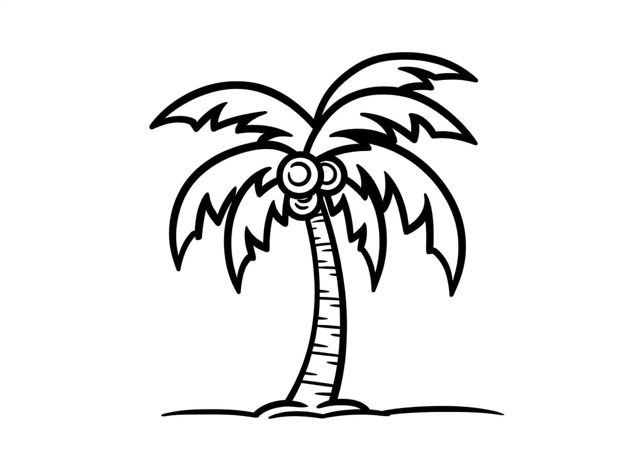 printable palm tree coloring page