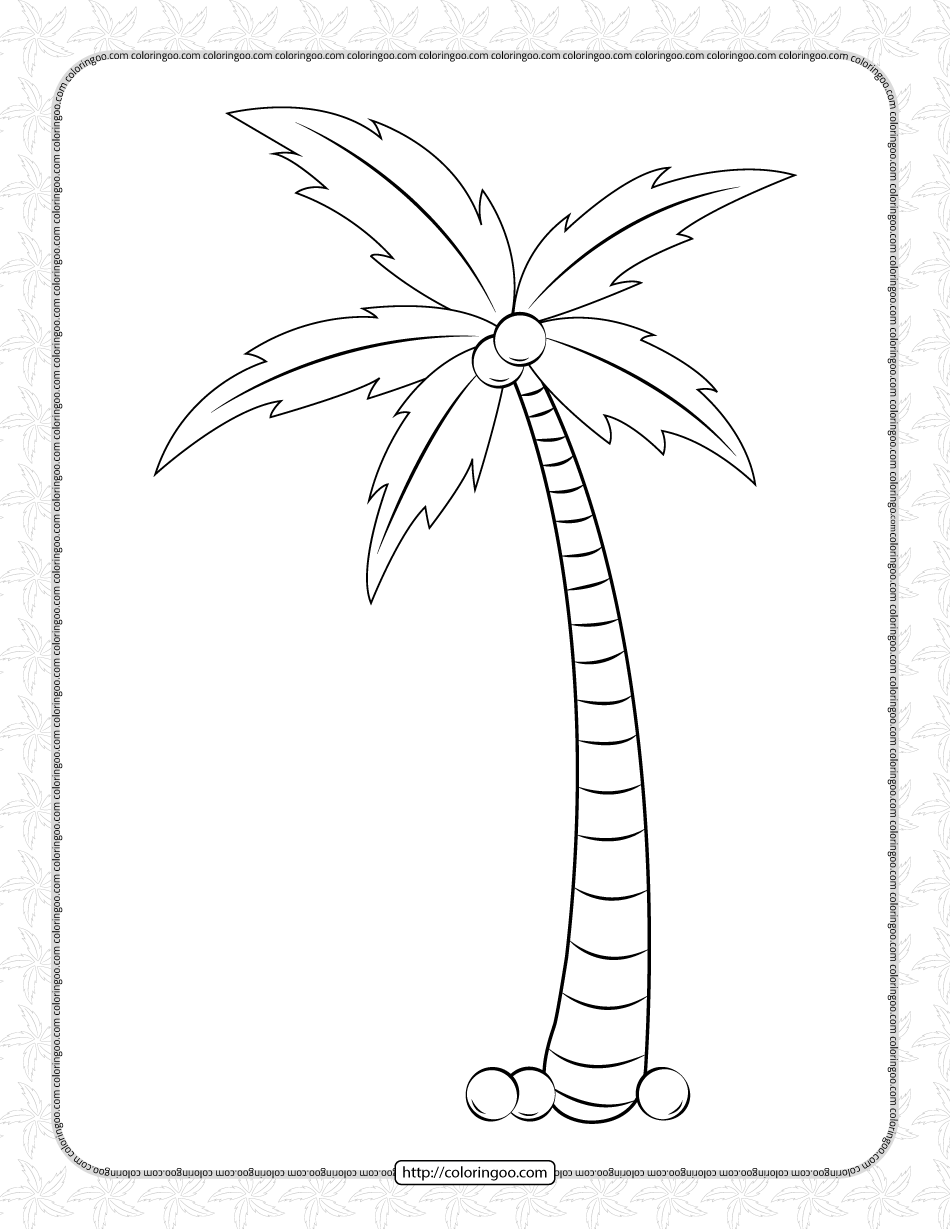 Palm Tree Pdf Coloring Page