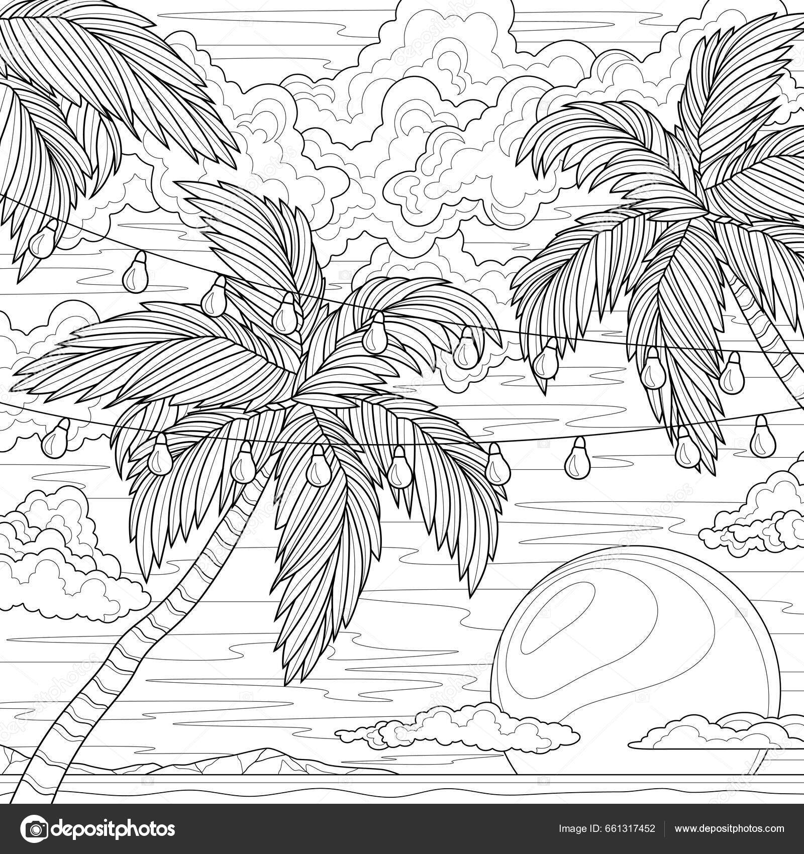 free printable coloring pages of palm trees