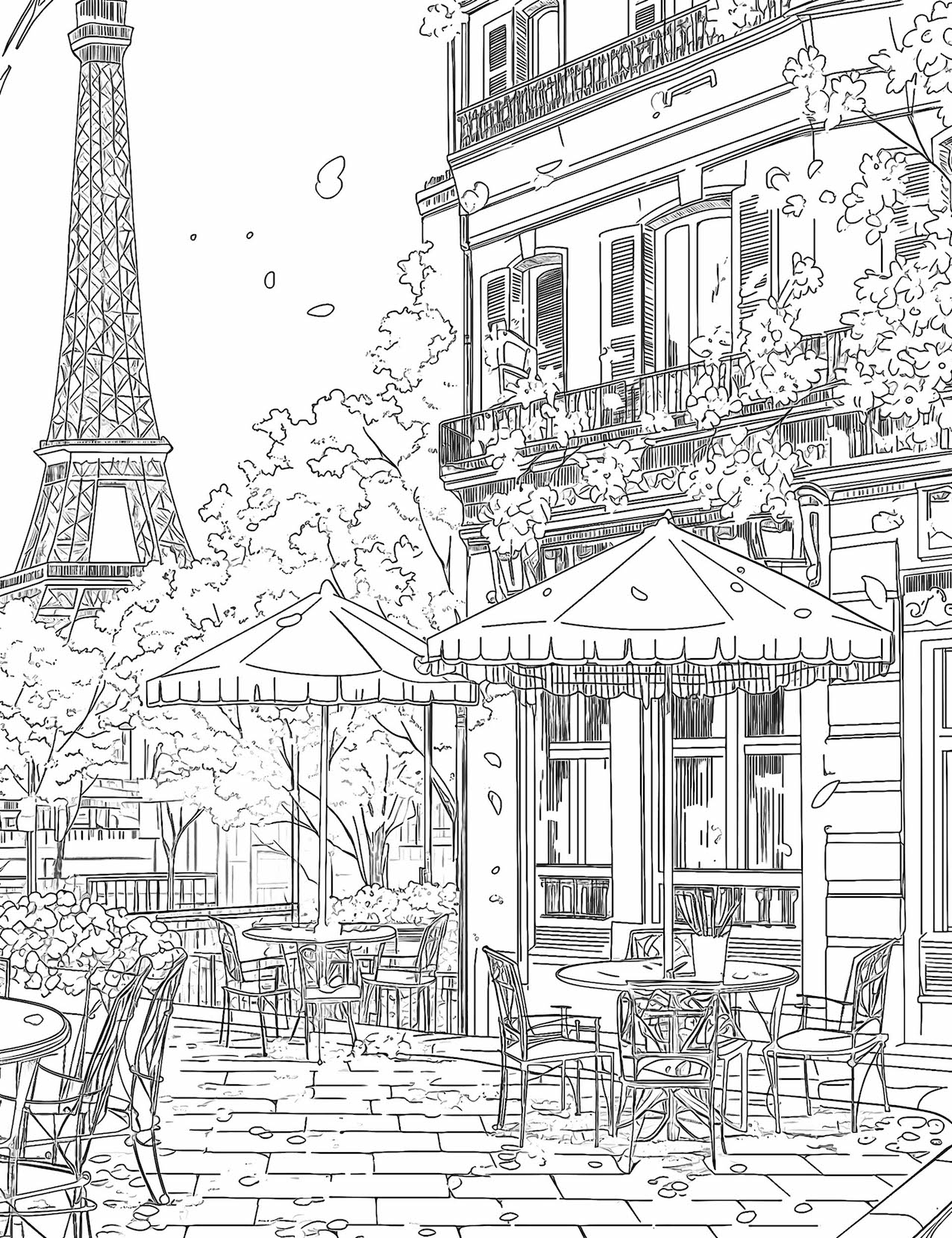 Paris Coloring Pages Free Printable