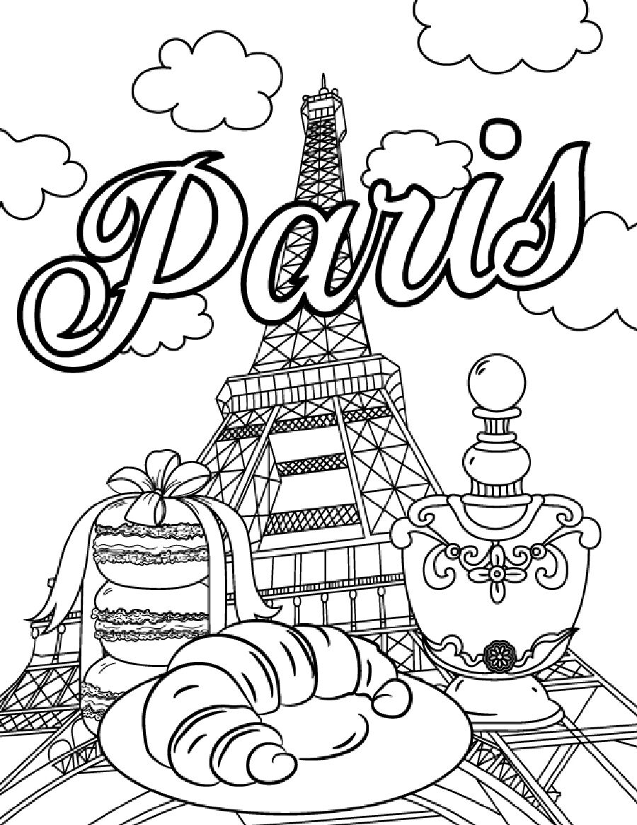 Paris Eiffel Tower Coloring Page Coloring Sheet By ErikaVectorika TheHungryJPEG