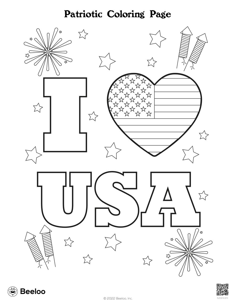 Patriotic Coloring Page Beeloo Printable Crafts And Activities For Kids