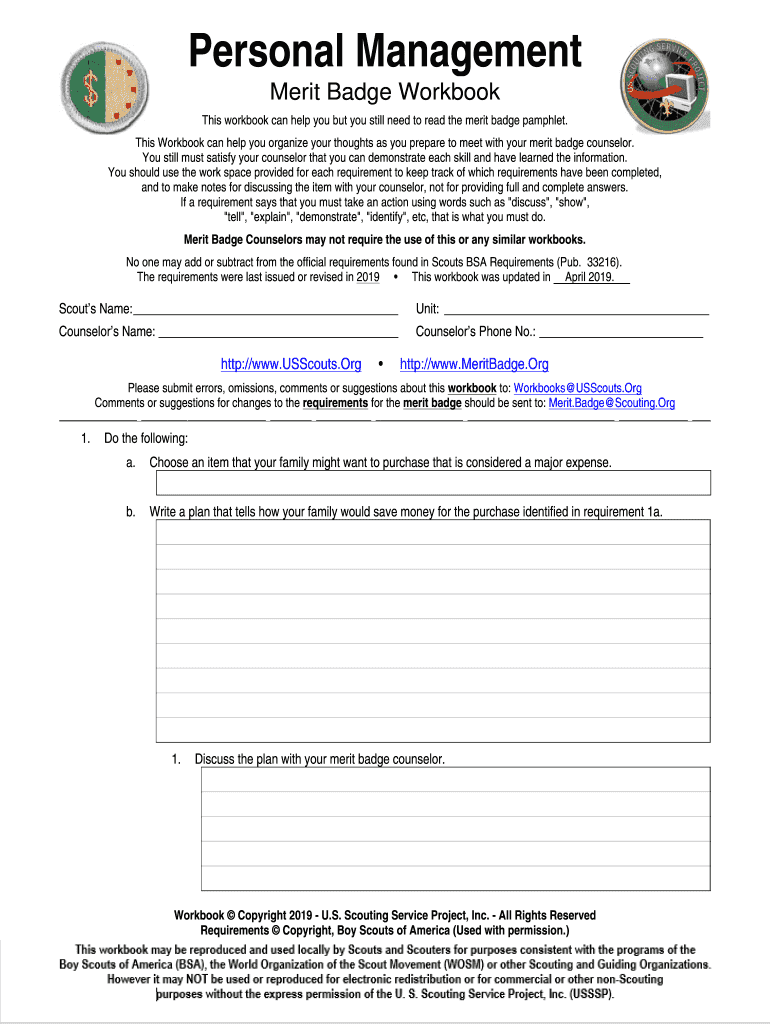 cooking merit badge worksheet