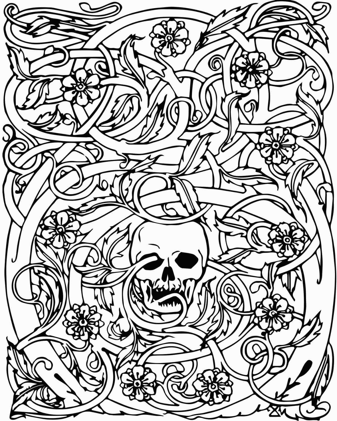 free printable coloring pages for adults skulls