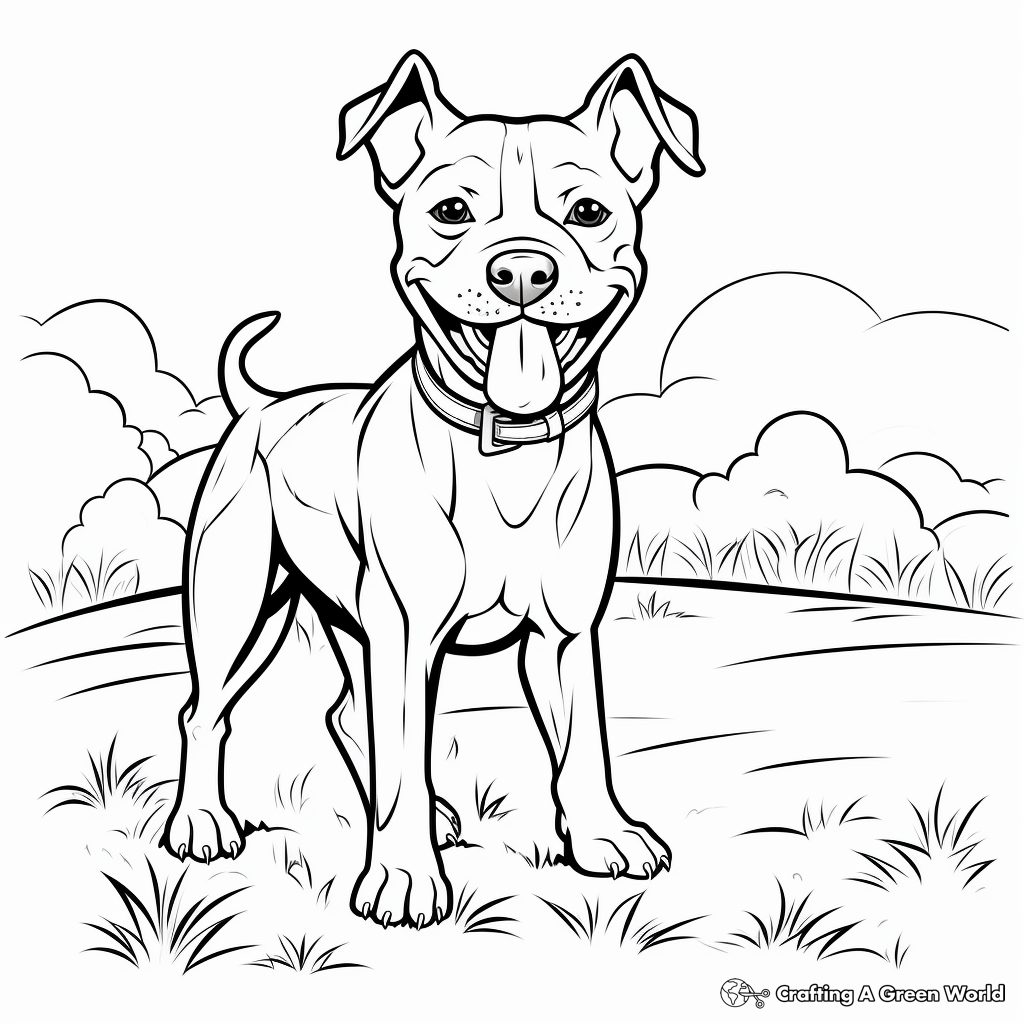 Pitbull Coloring Pages Free Printable 