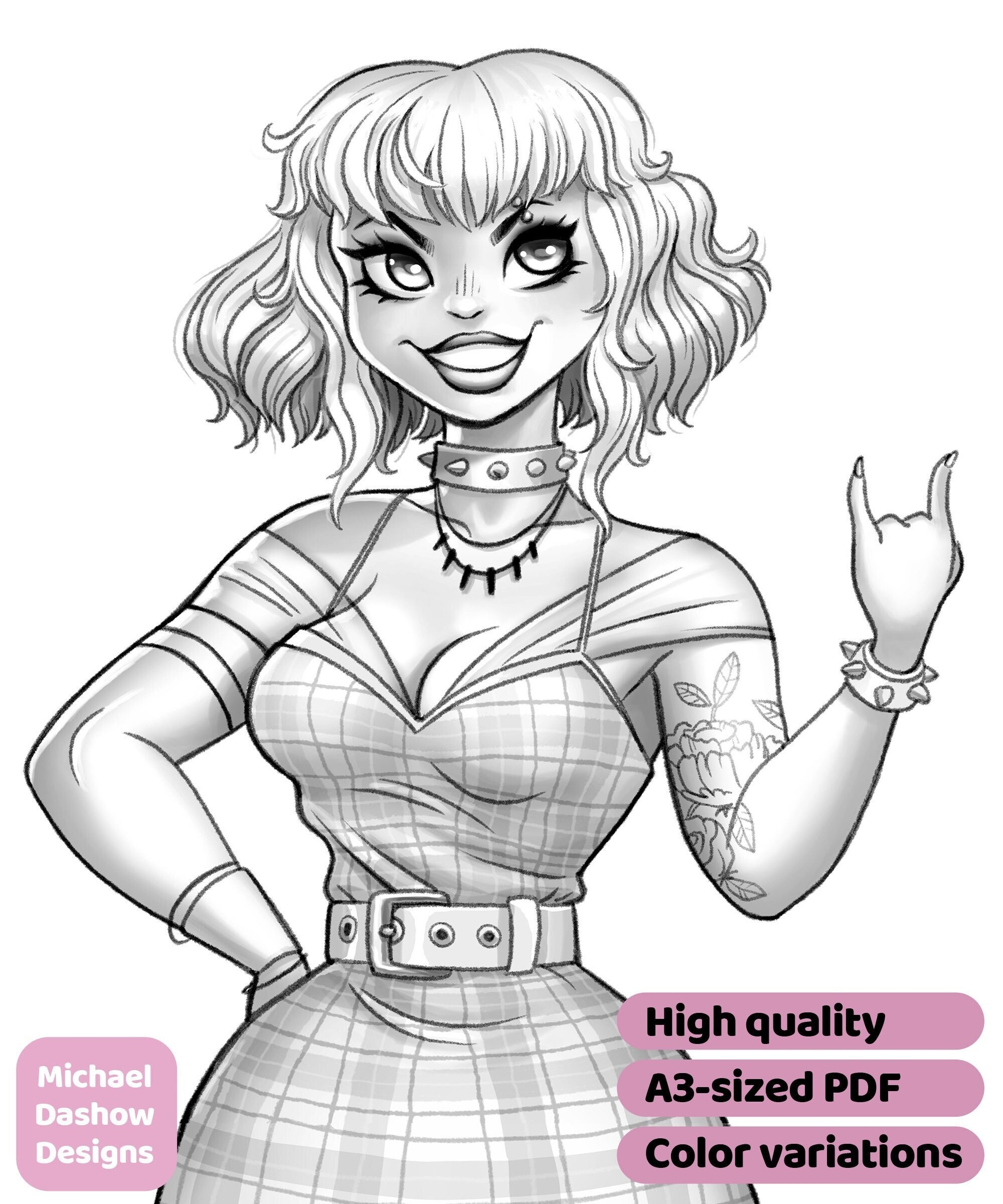 Plaid Punk Printable Adult Coloring Page Instant Download Etsy Plaid Punk Printable Adult Coloring Page Instant Download Etsy