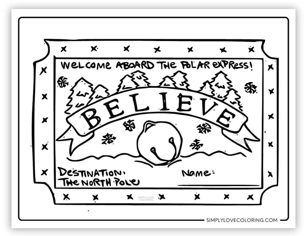 polar express coloring printable